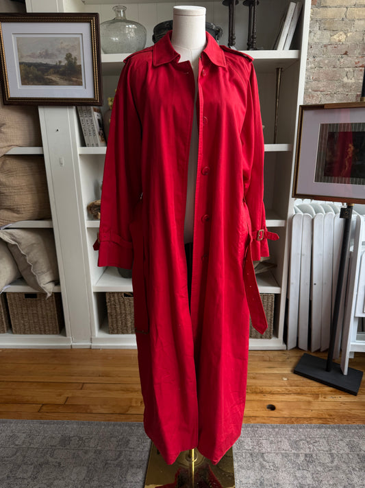Vintage Burberry red trench
