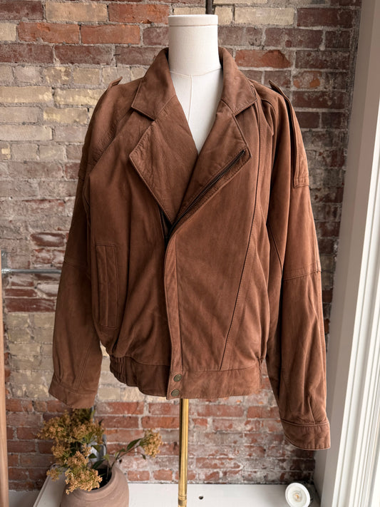 90s GIII leather bomber. Made in Korea