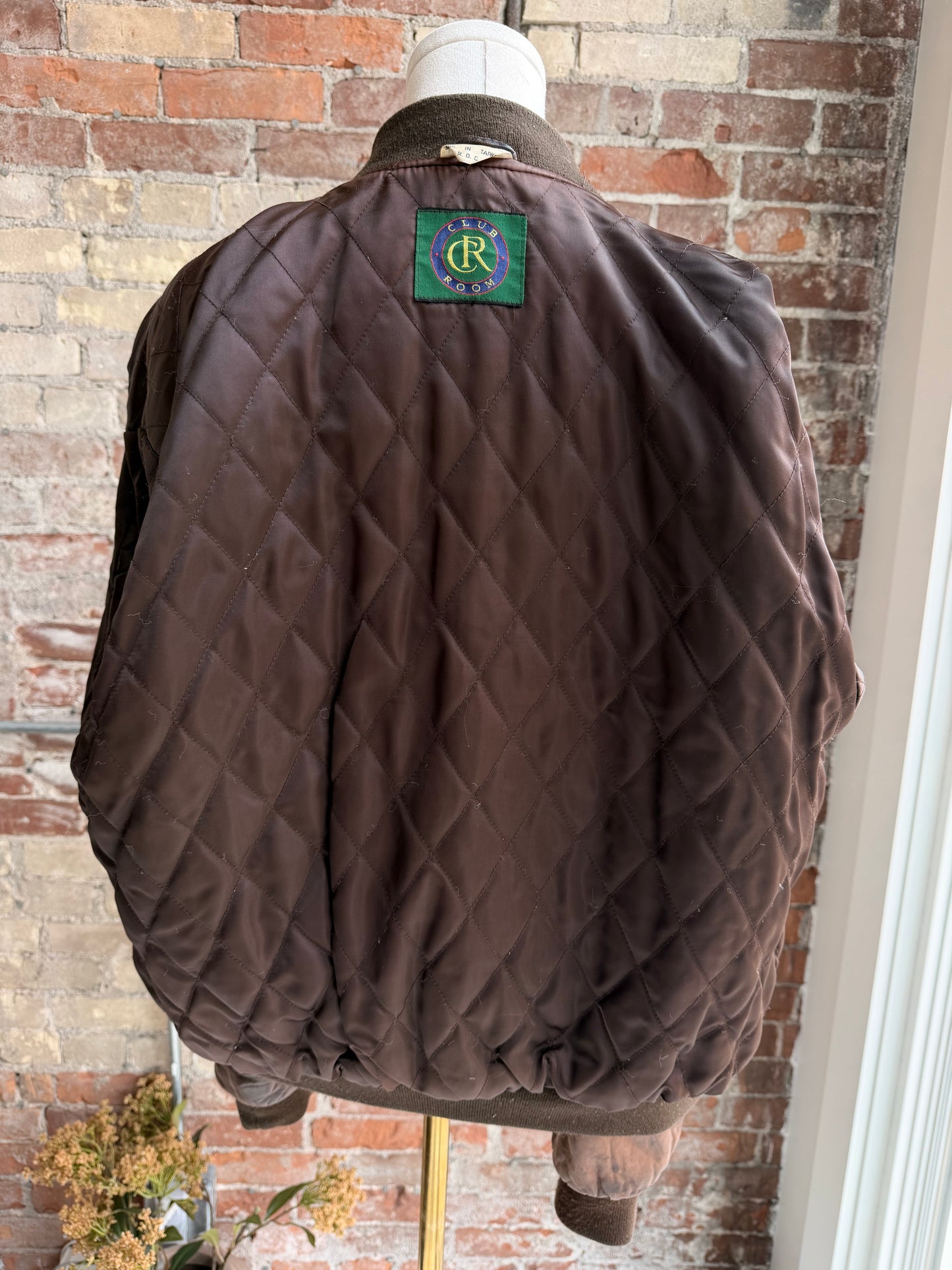 90s Club Room leather bomber