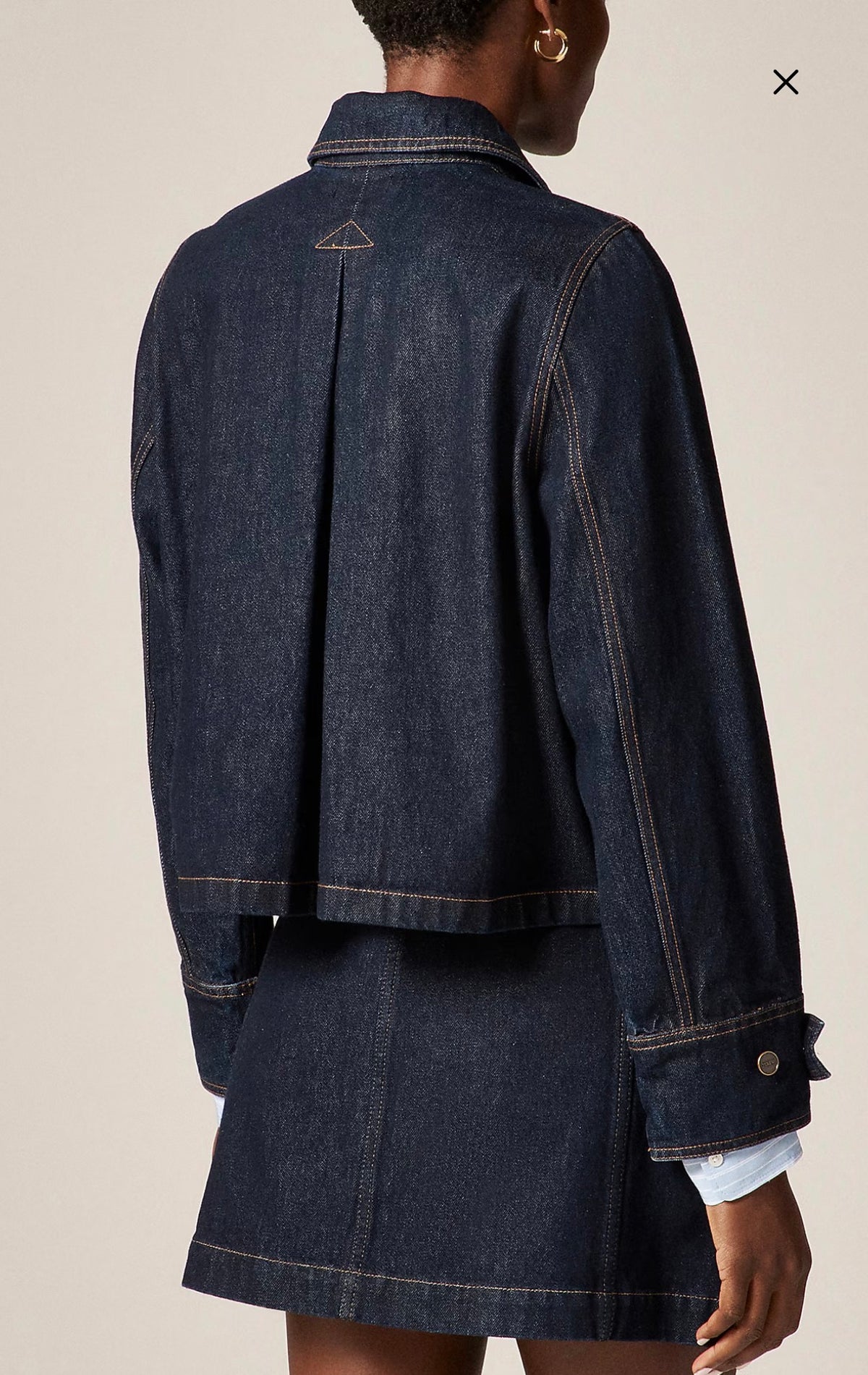JCrew cropped denim barn jacket. Size L