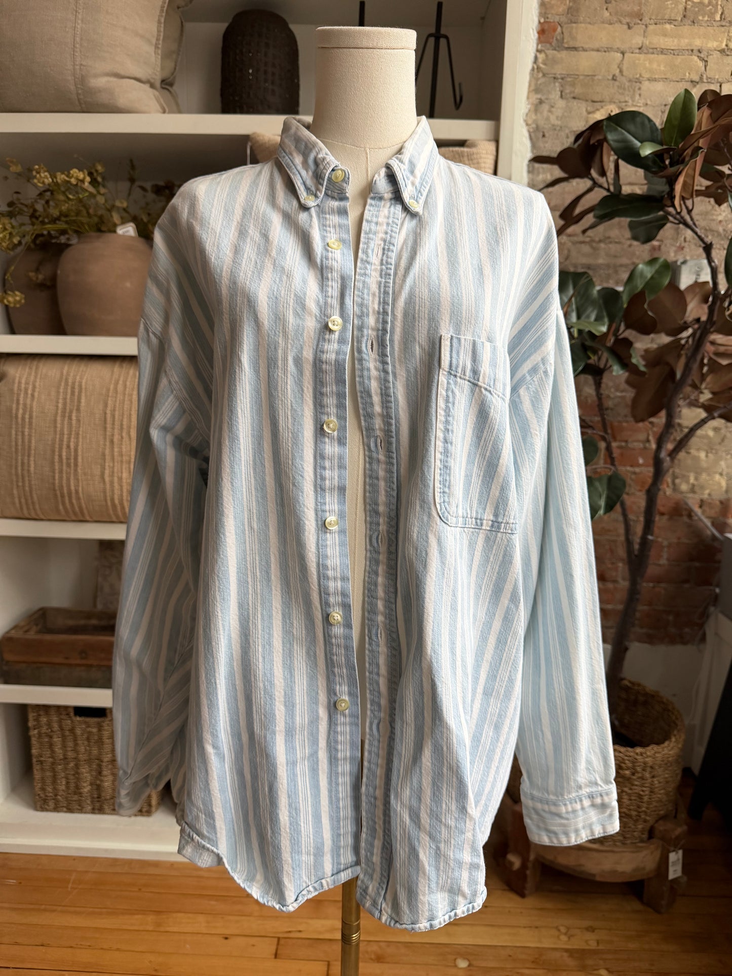 90s Bo Homme denim striped button down