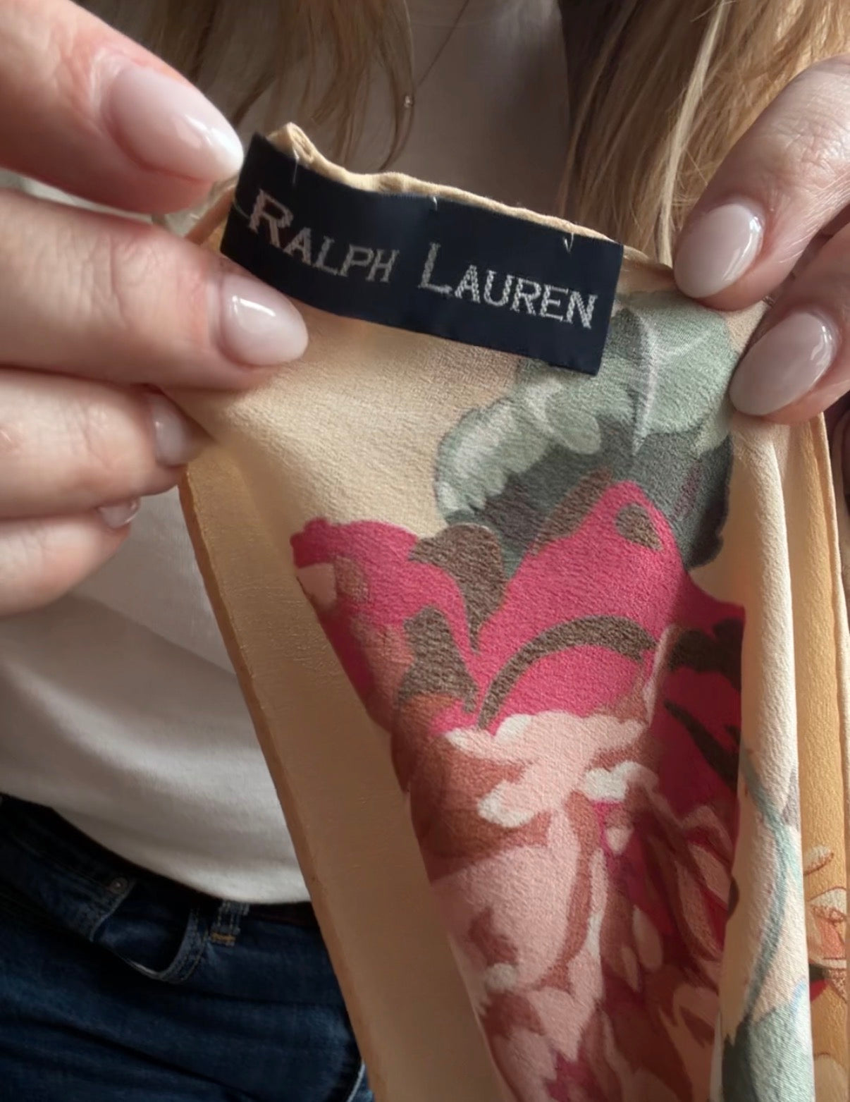 90s Ralph Lauren silk scarf