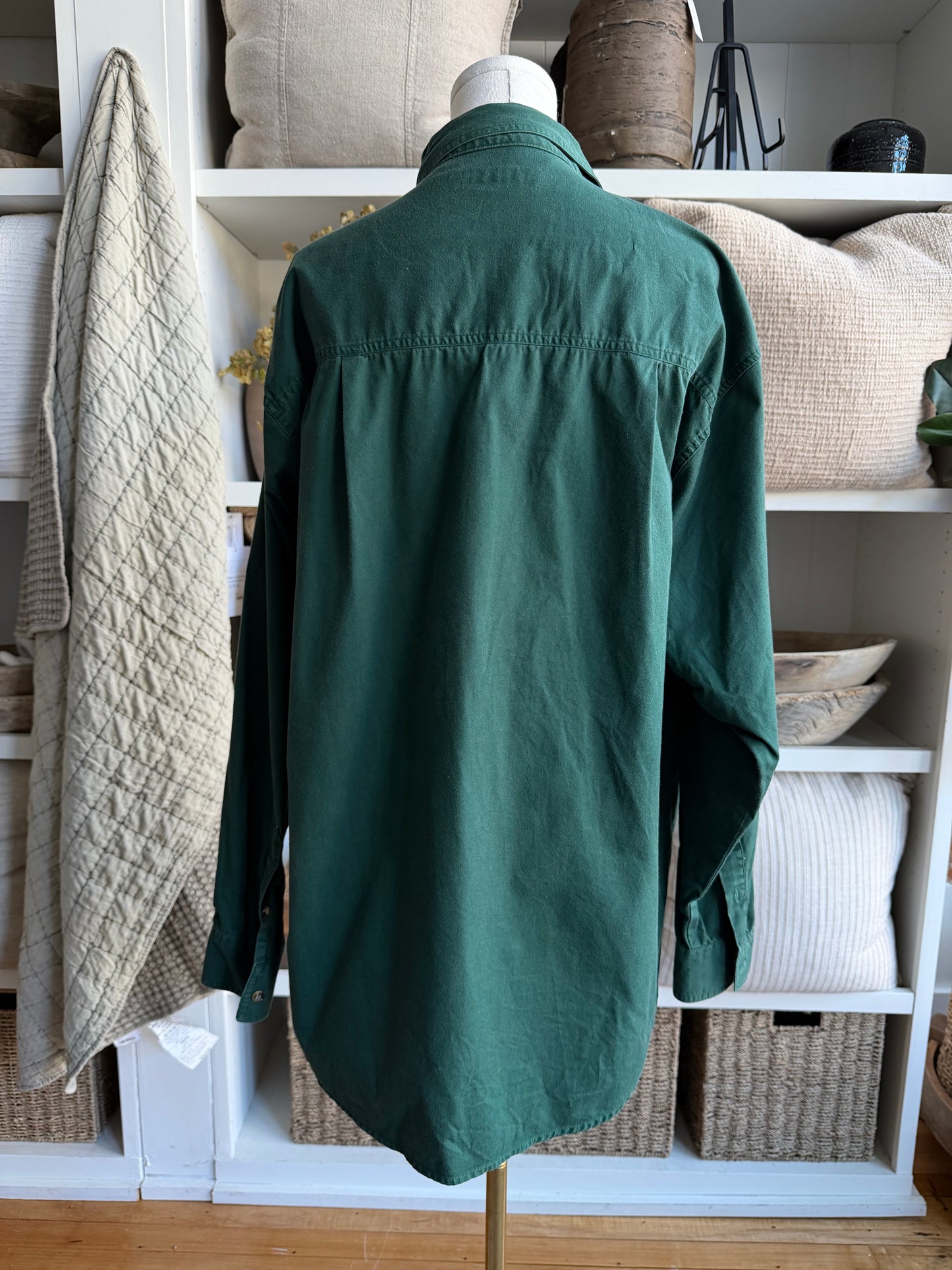 90s Bugle Boy hunter green cotton button down