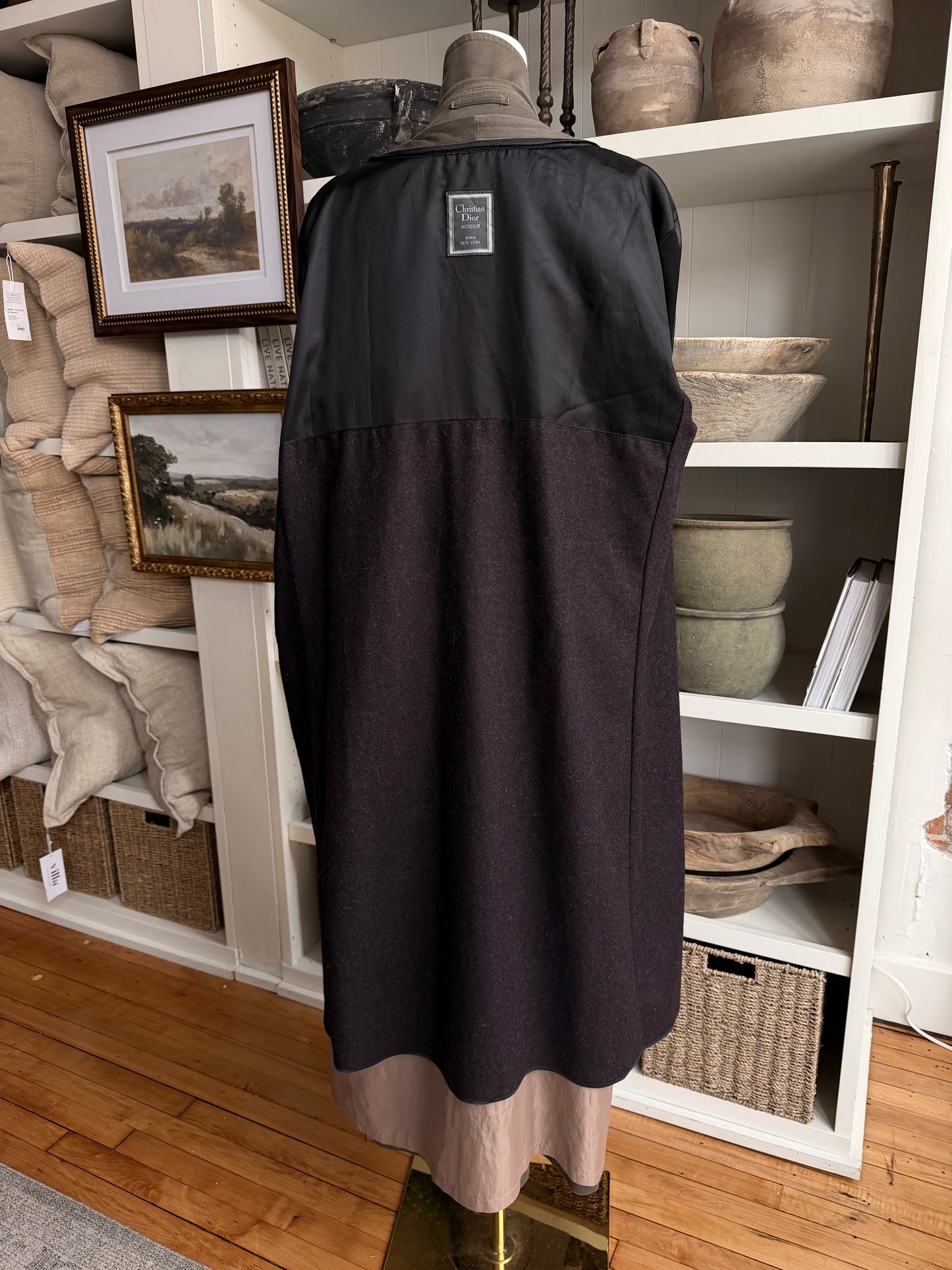 80s/90s Christian Dior green trench with zip out wool lining.