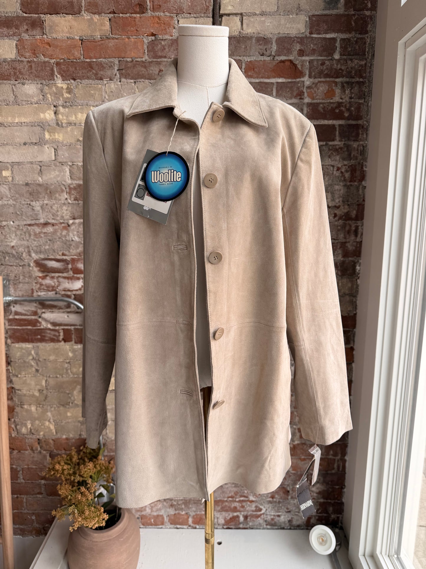 00s Bernardo suede shirt jacket. New with tags