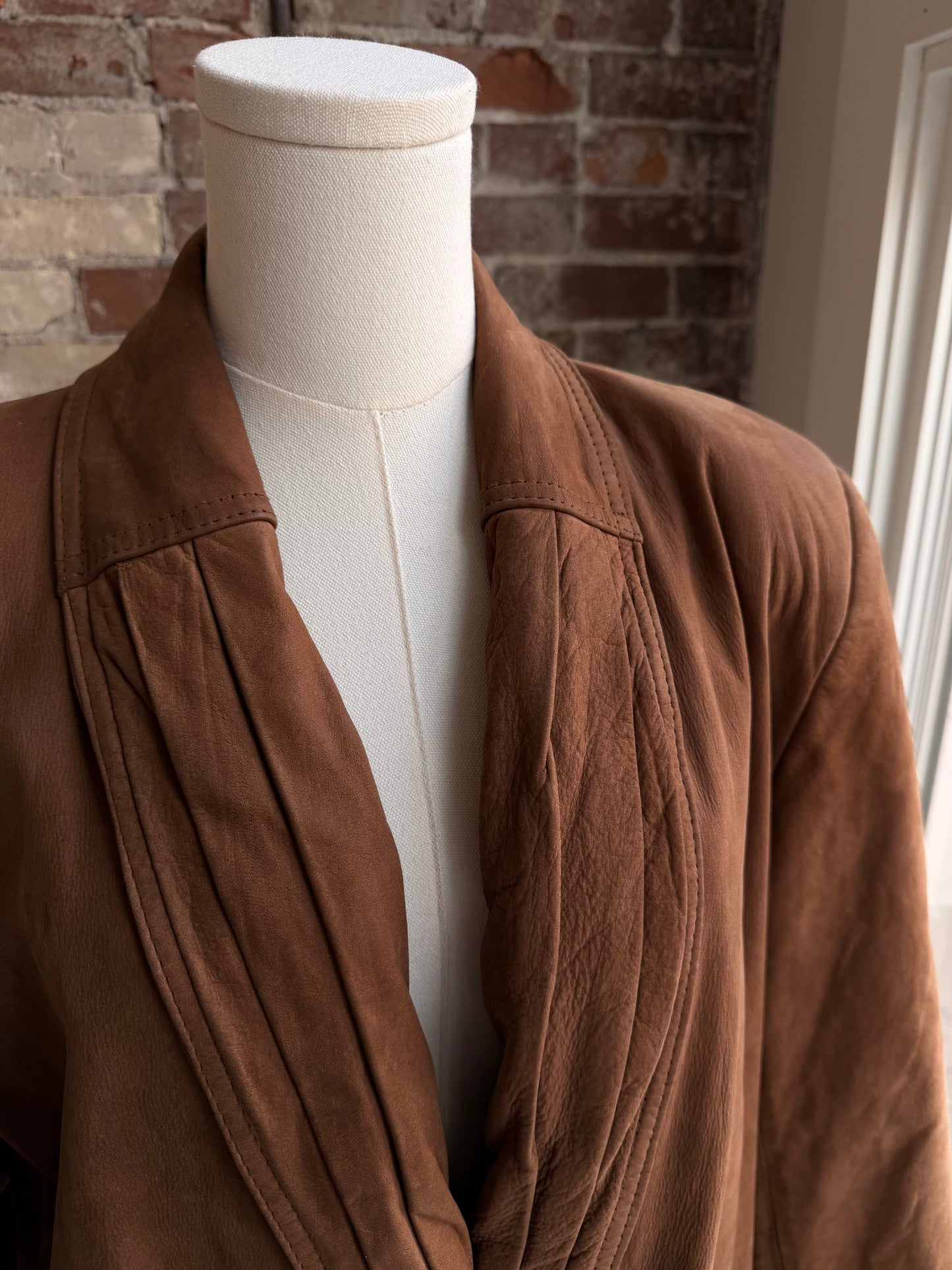 80s GIII leather trench. Made in Korea