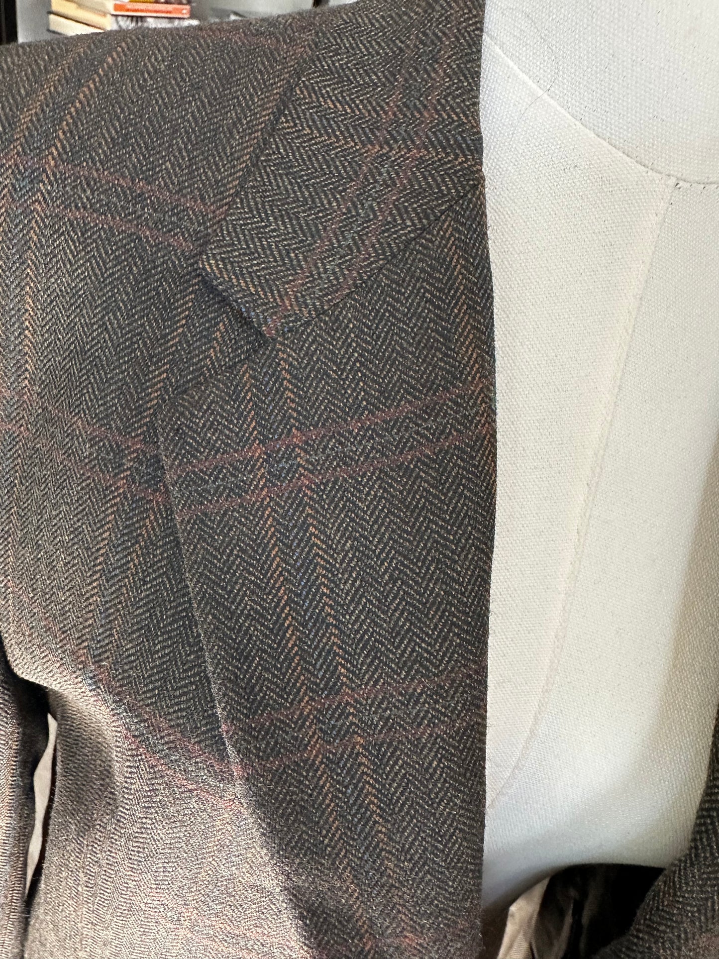 00s Burberry plaid wool blazer. Made in the USA