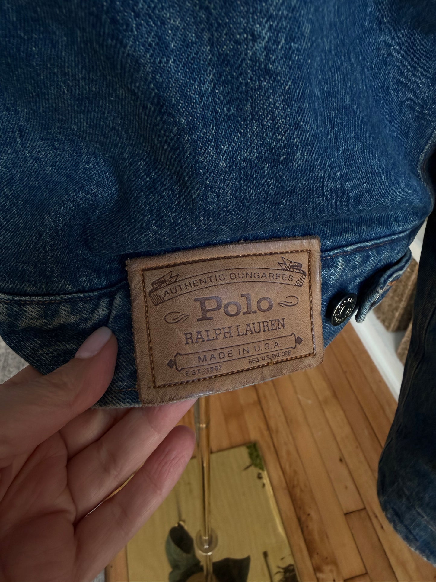 80s Polo Ralph Lauren denim wool lined denim jacket. Made in the USA