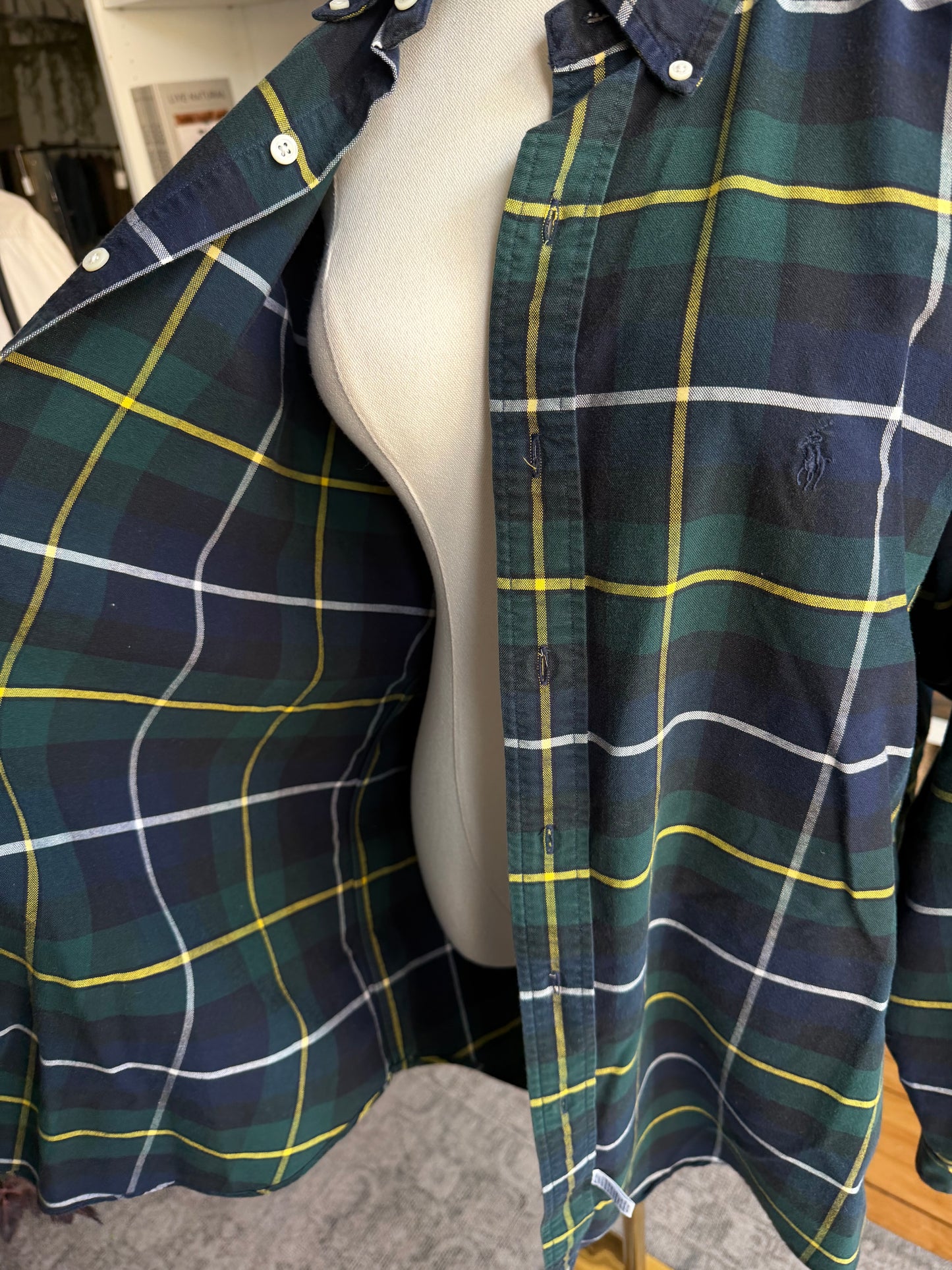 90s Ralph Lauren navy plaid button down