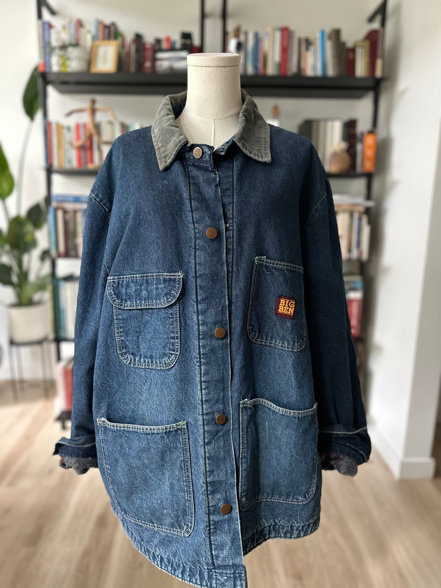 80s Big Ben denim blanket lined chore coat. Made in the USA