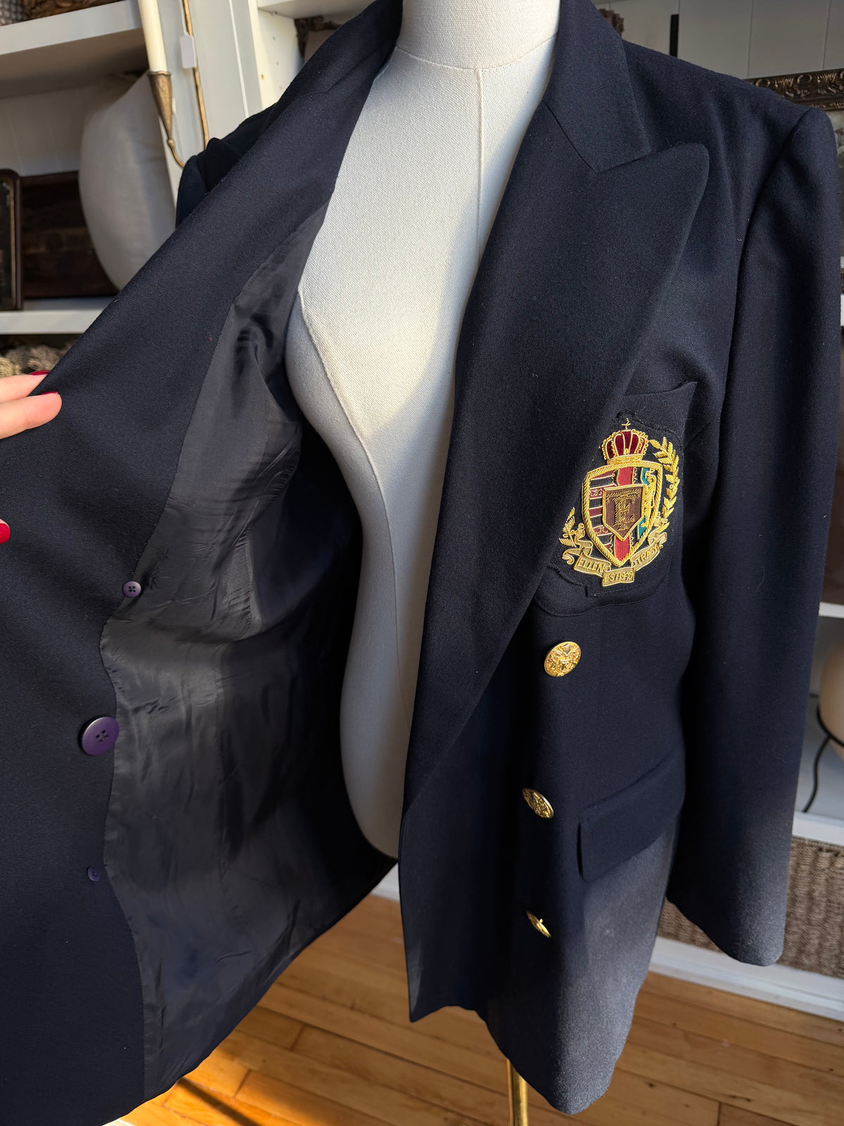 90s Ellen Tracy navy wool blazer
