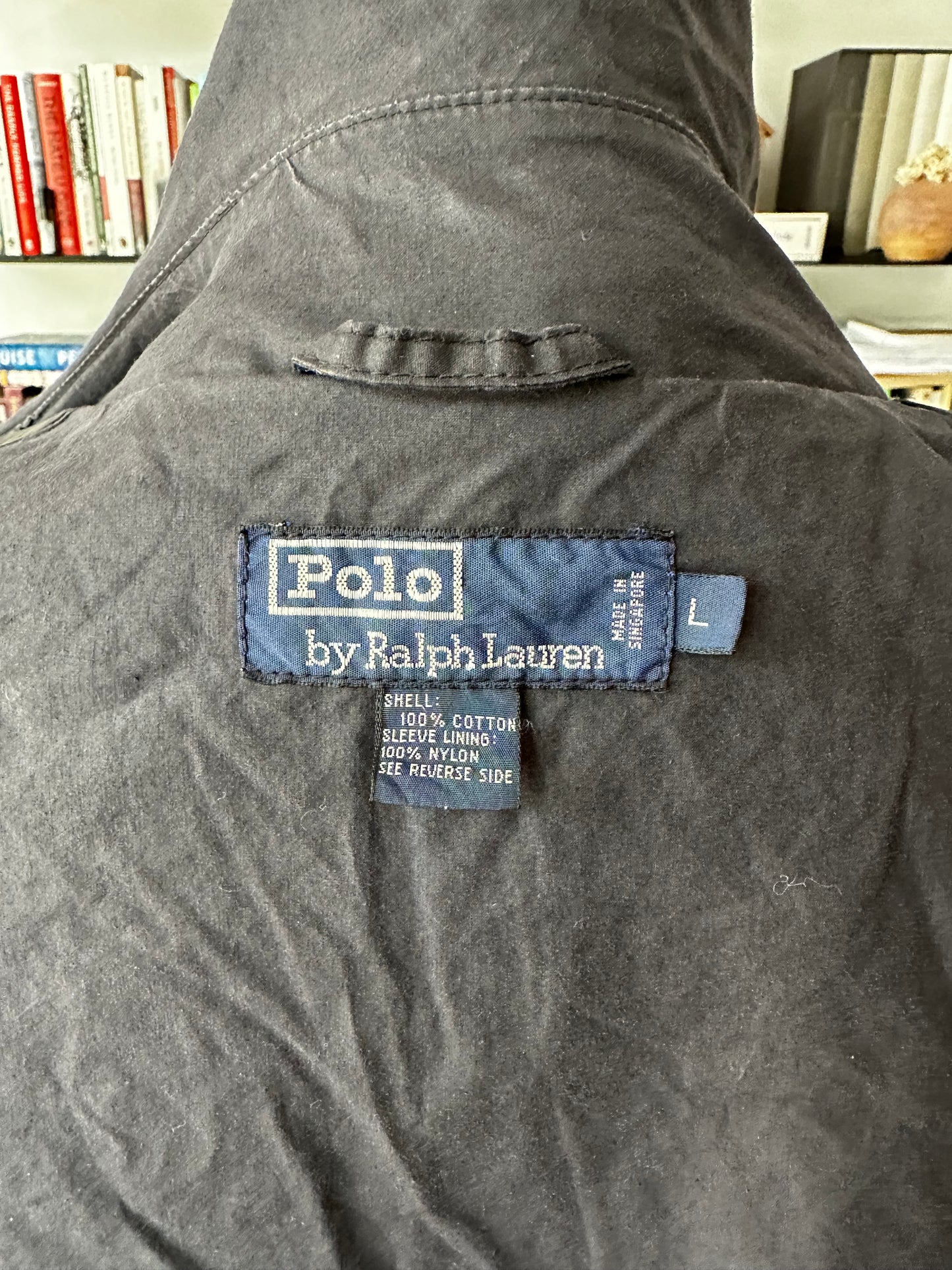 90s Polo Ralph Lauren navy light weight trench coat