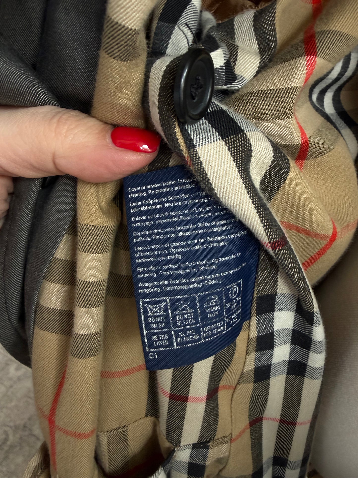 Vintage Burberry grey trench with removable wool collar