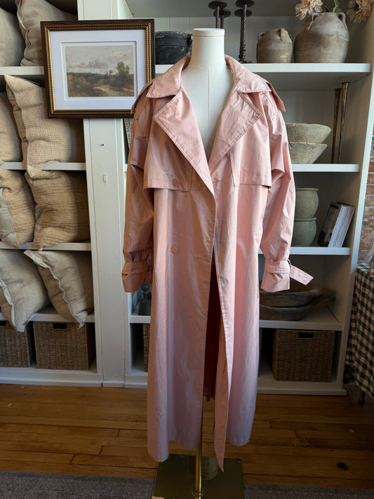 80s Saxon Hall pink trench coat. Made in Korea #20