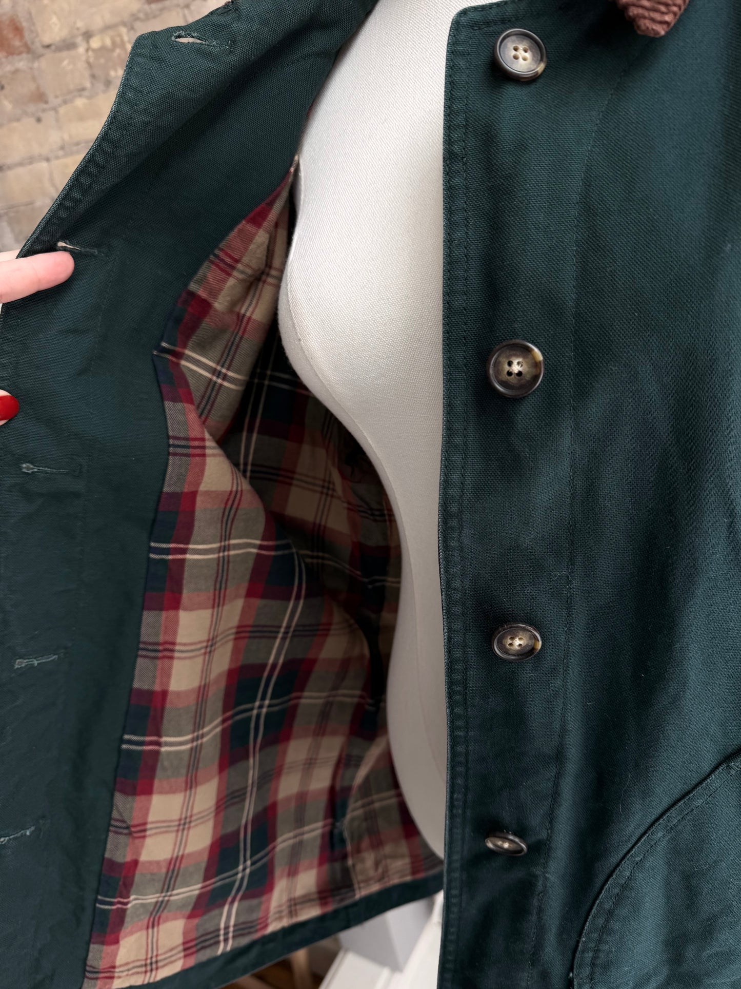 90s LLBean green barn coat