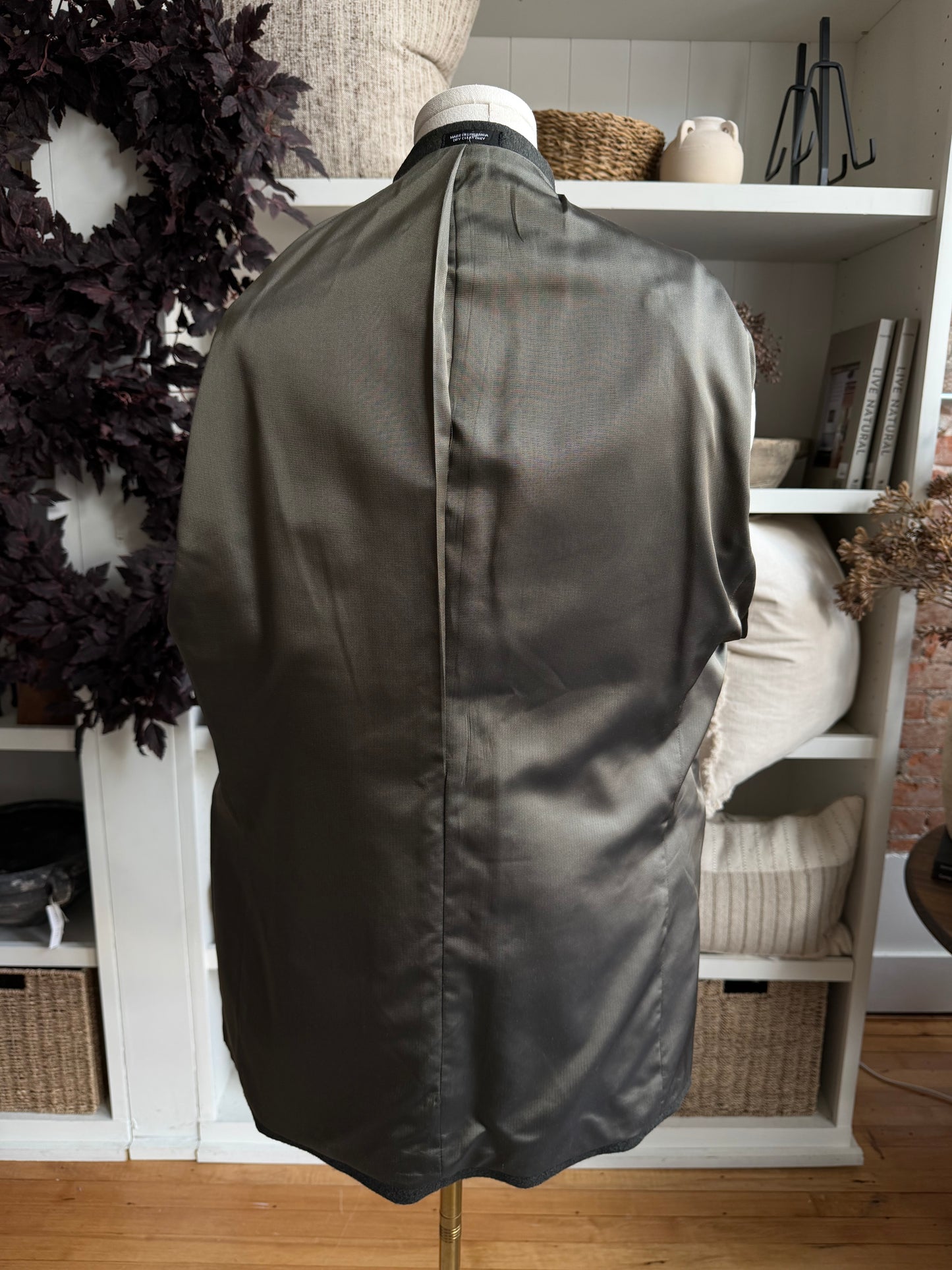 90s Oscar de la Renta green wool cashmere blazer. Fits S-L