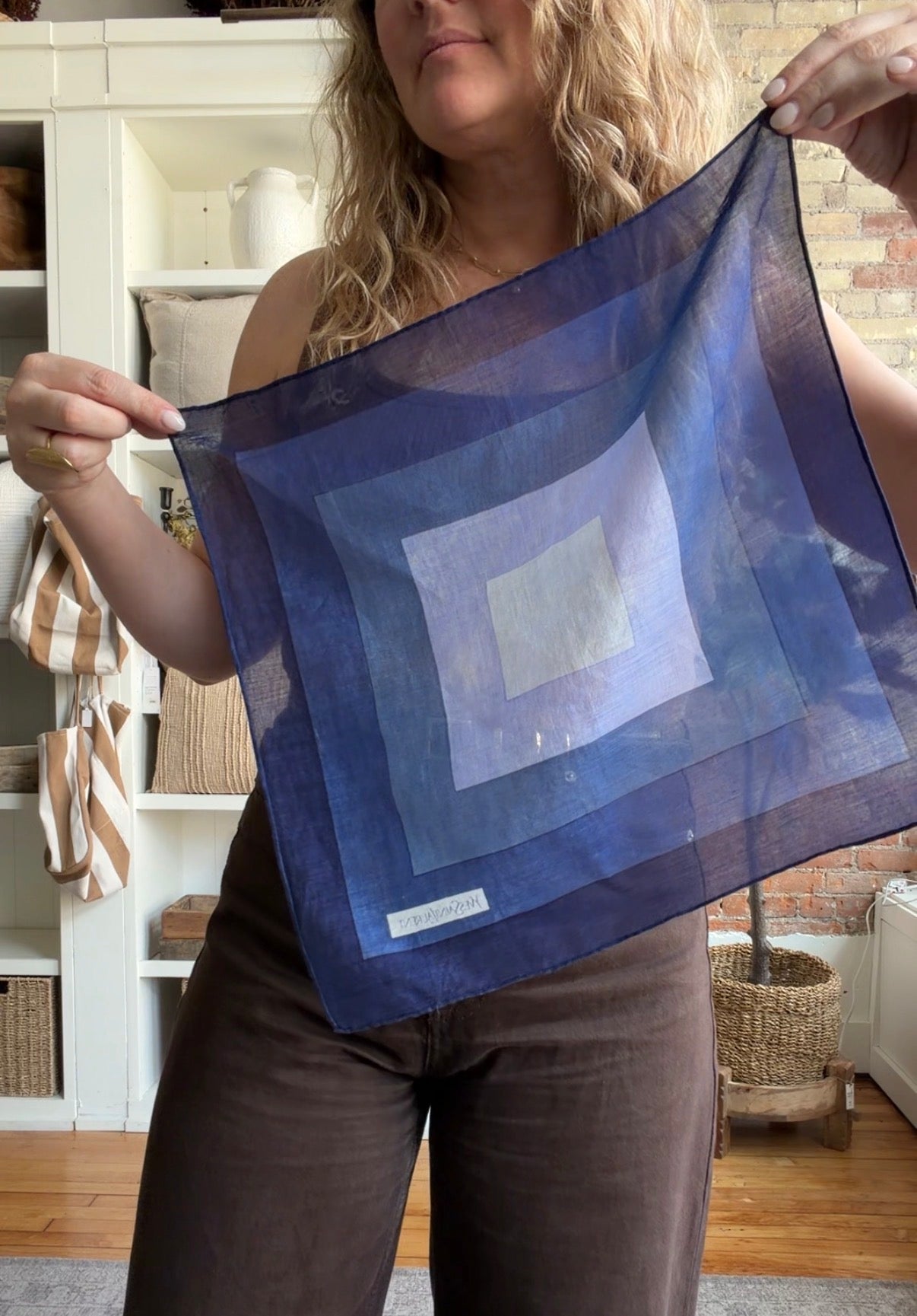 #12 Vintage YSL navy cotton scarf