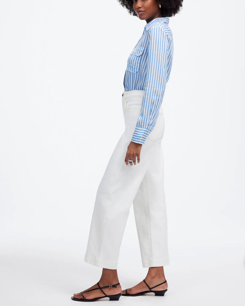 Madewell perfect vintage wide leg crop jeans in tile white NWT