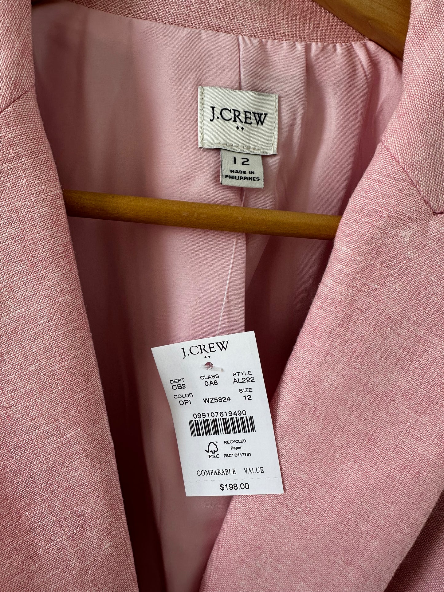 JCrew factory linen blazer. Size 12