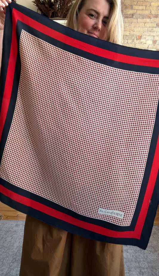 #12 Vintage Yves Saint Laurent silk scarf