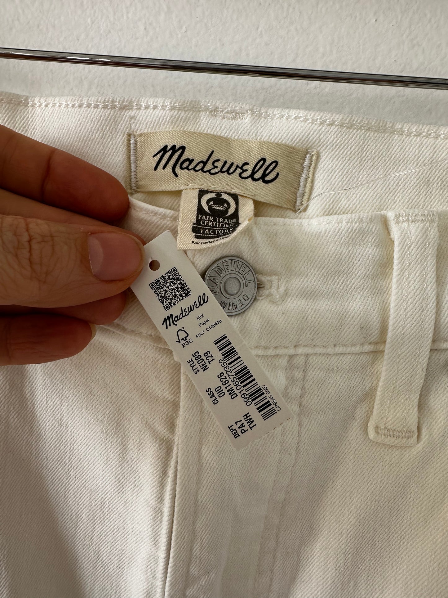 Madewell perfect vintage wide leg crop jeans in tile white NWT