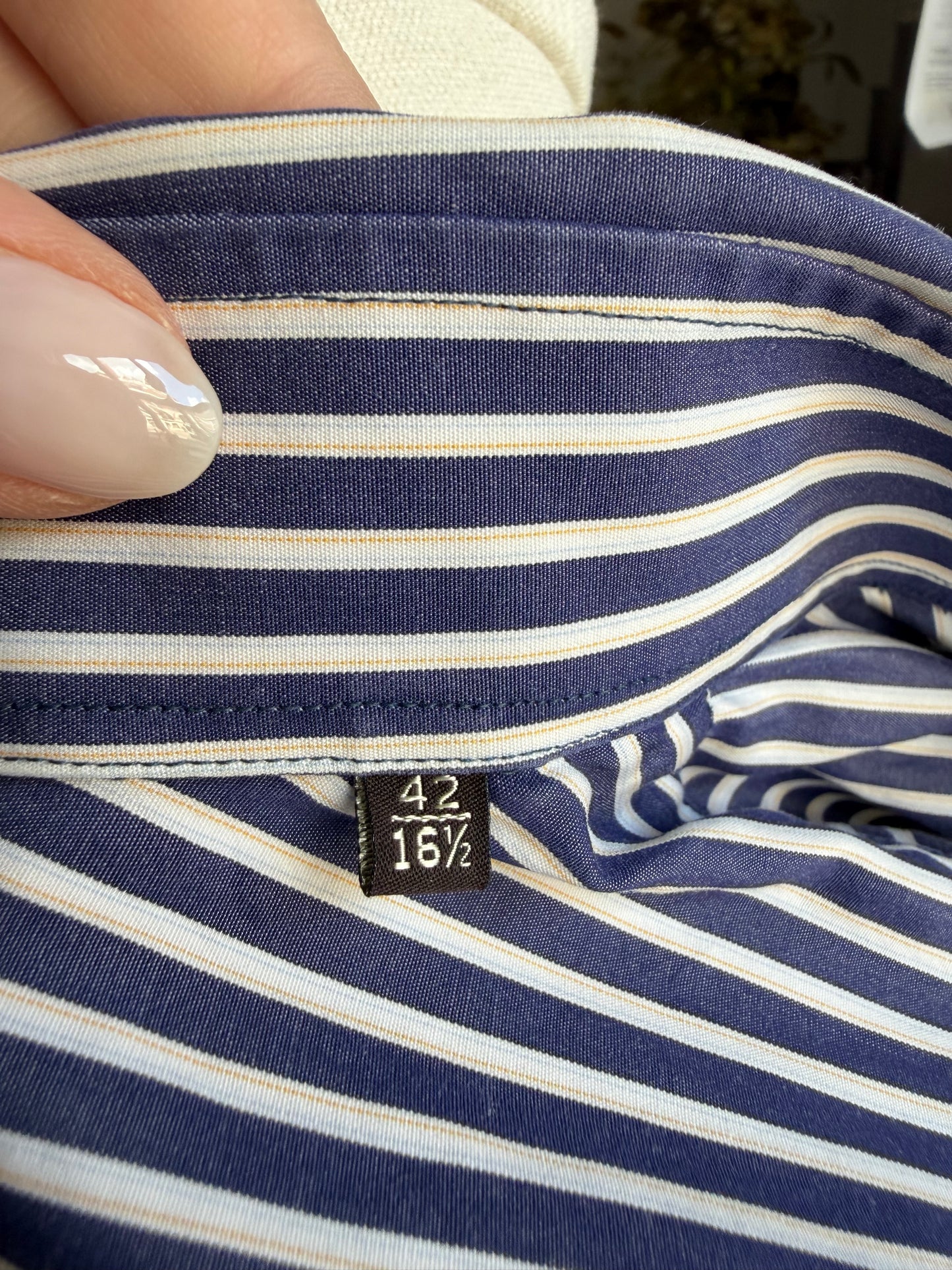 Canali striped poplin button down. Made in Italy