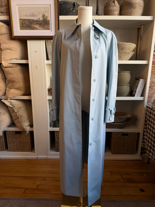 60s London Fog blue trench coat. Made in the USA #12
