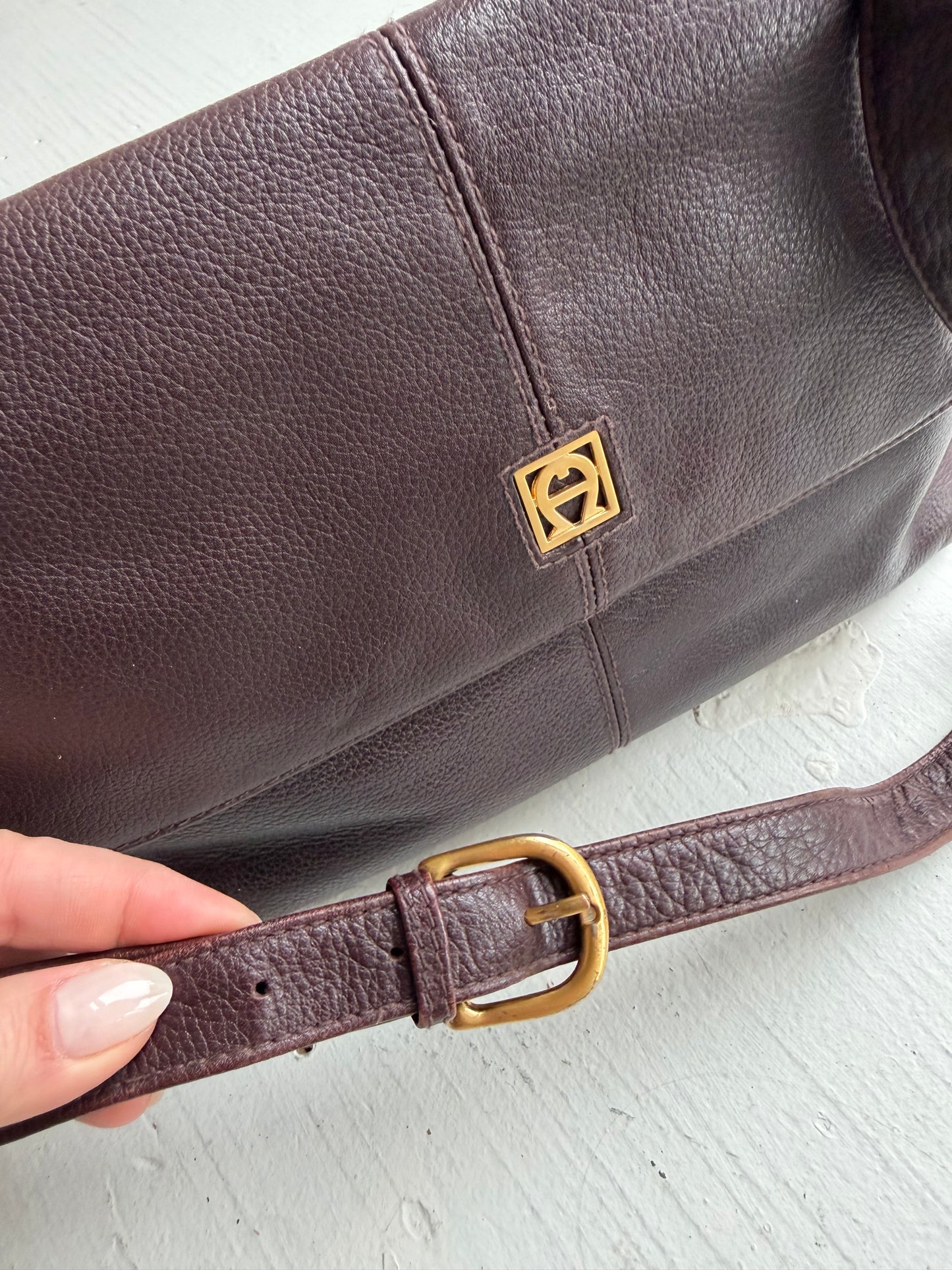 90s Etienne Aigner burgundy leather shoulder bag