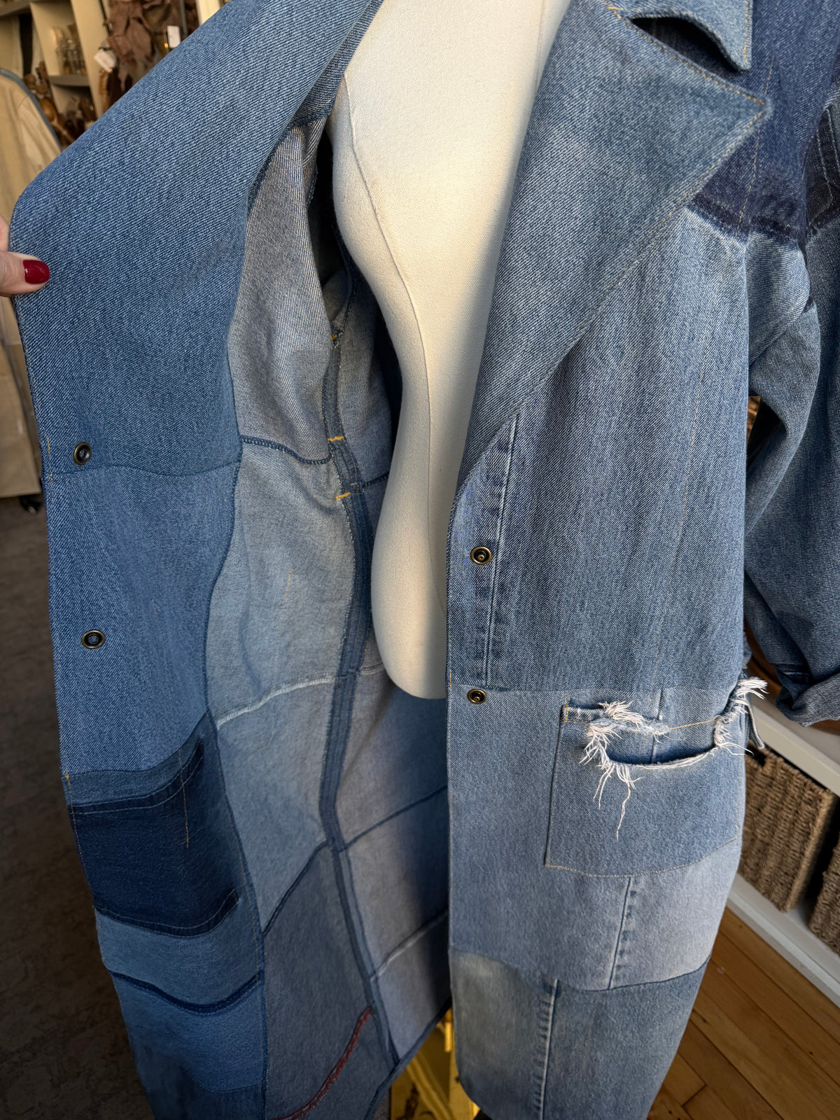 #7 Reworked denim trench. Size L