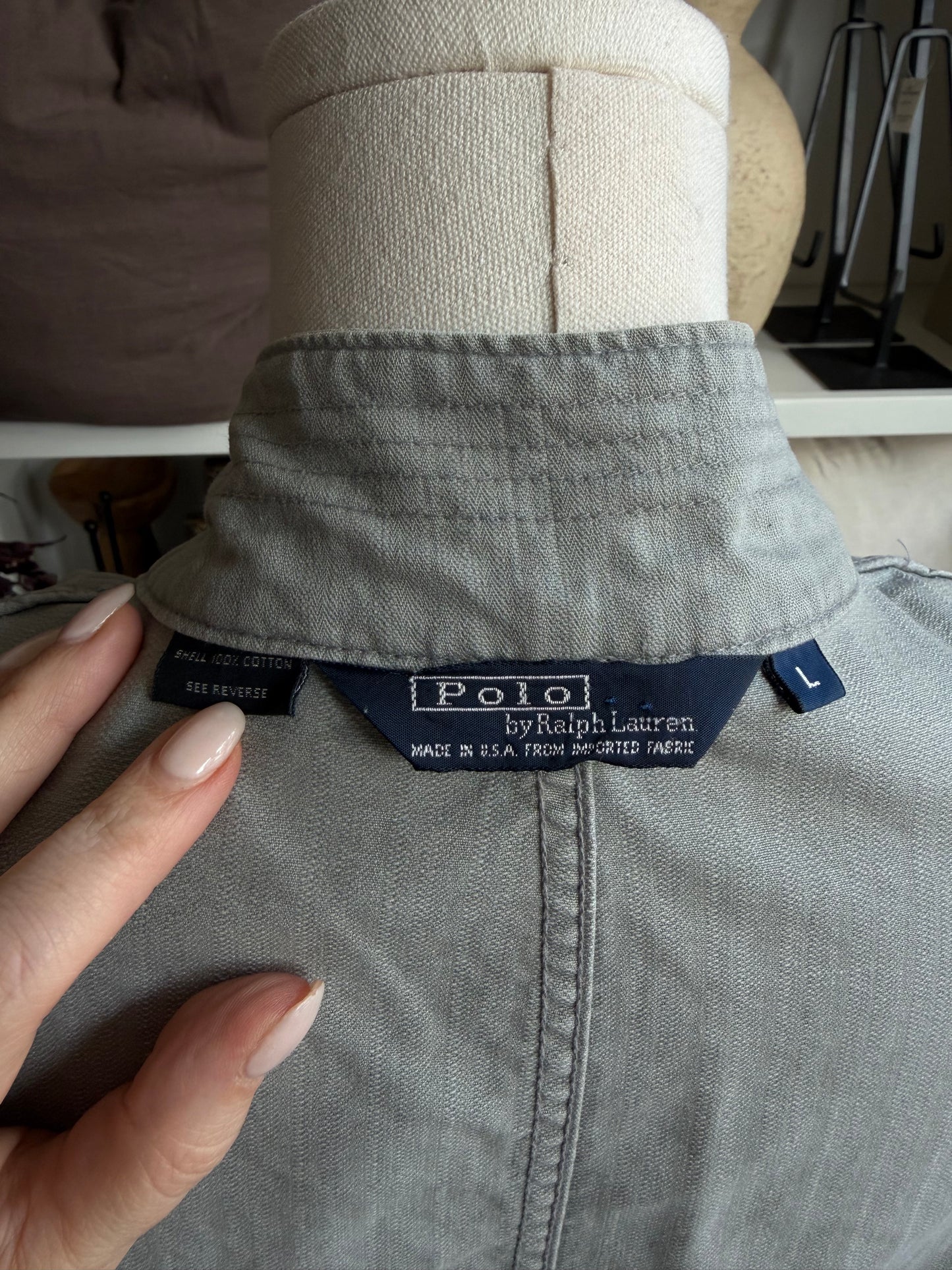 90s Polo Ralph Lauren green military jacket. Made in the USA. Fits M-XL