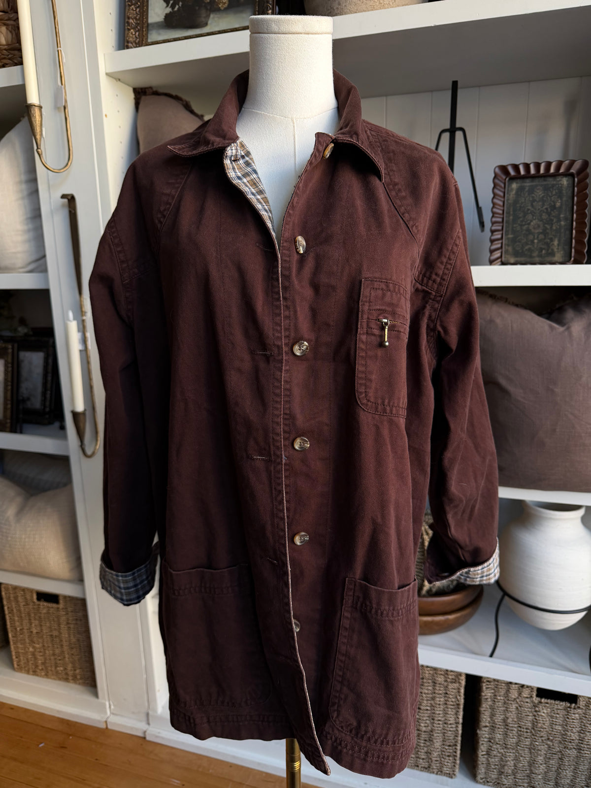 90s Cabin Creek brown chore coat. Fits S-L