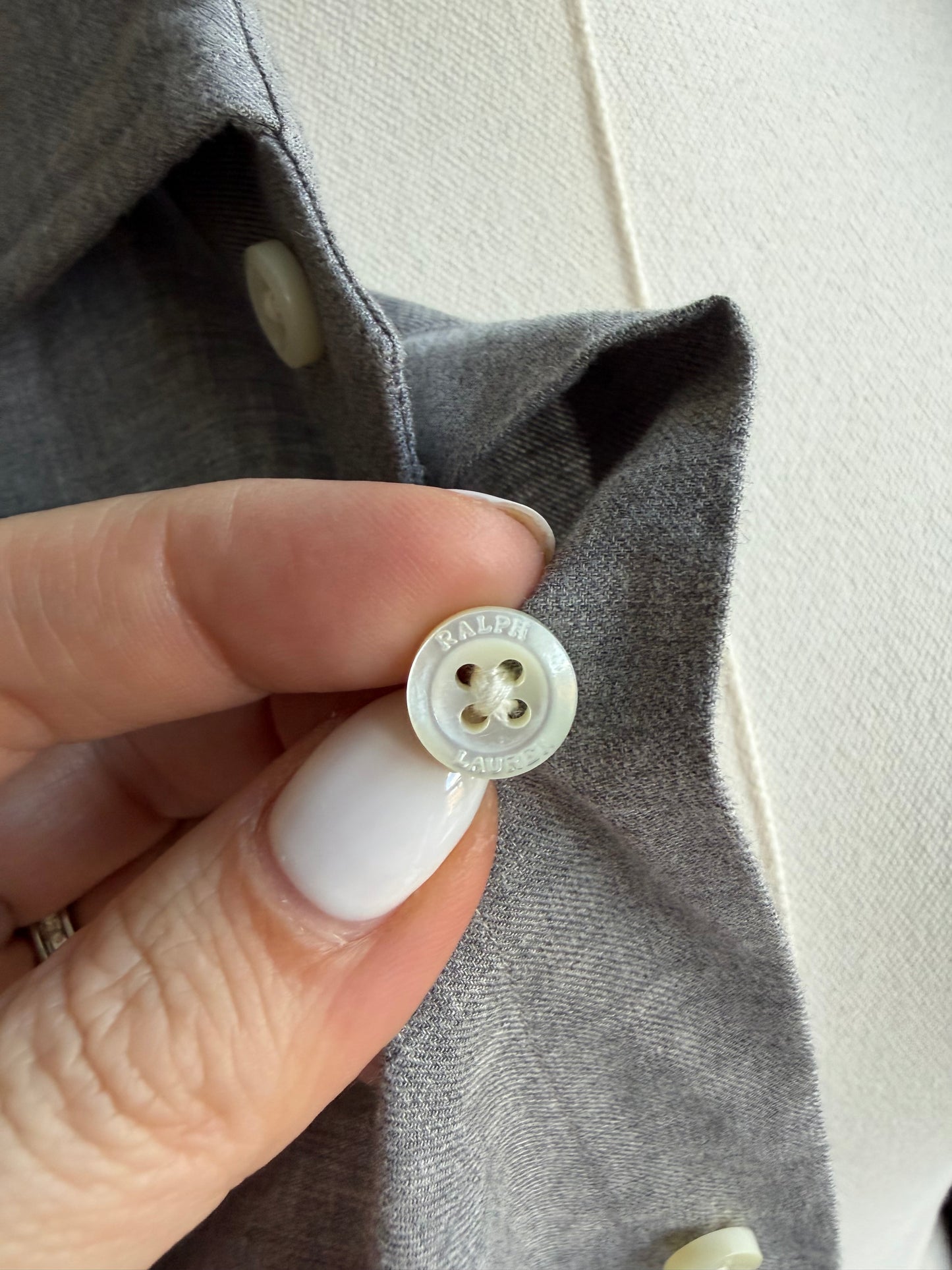 00s Ralph Lauren gray poplin button down