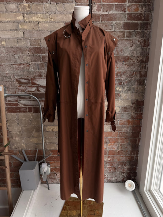 60s/70s Drizzle brown light weight trench. Made in USA