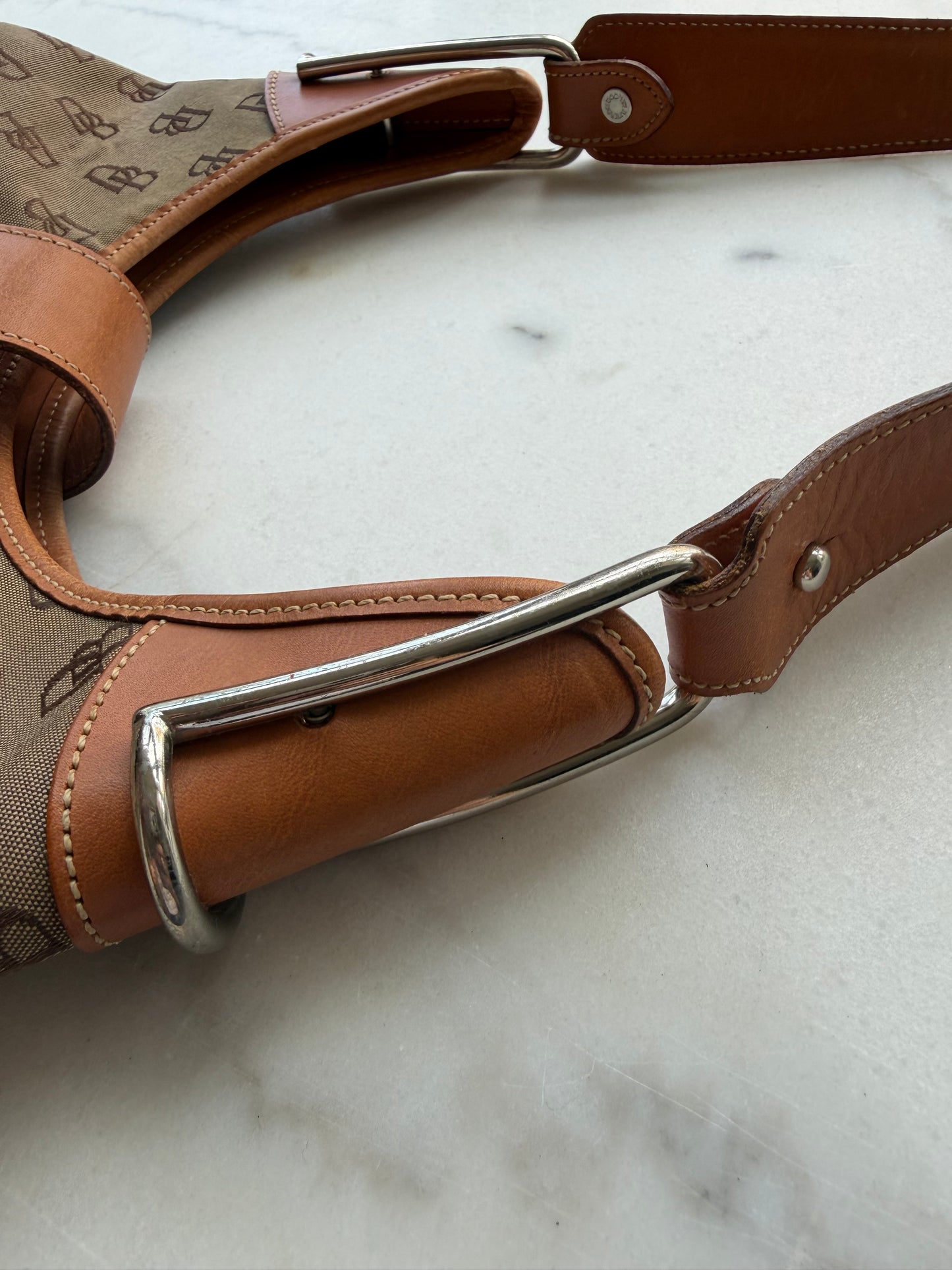 90s Dooney and Bourke monogram shoulder bag. Made in the USA