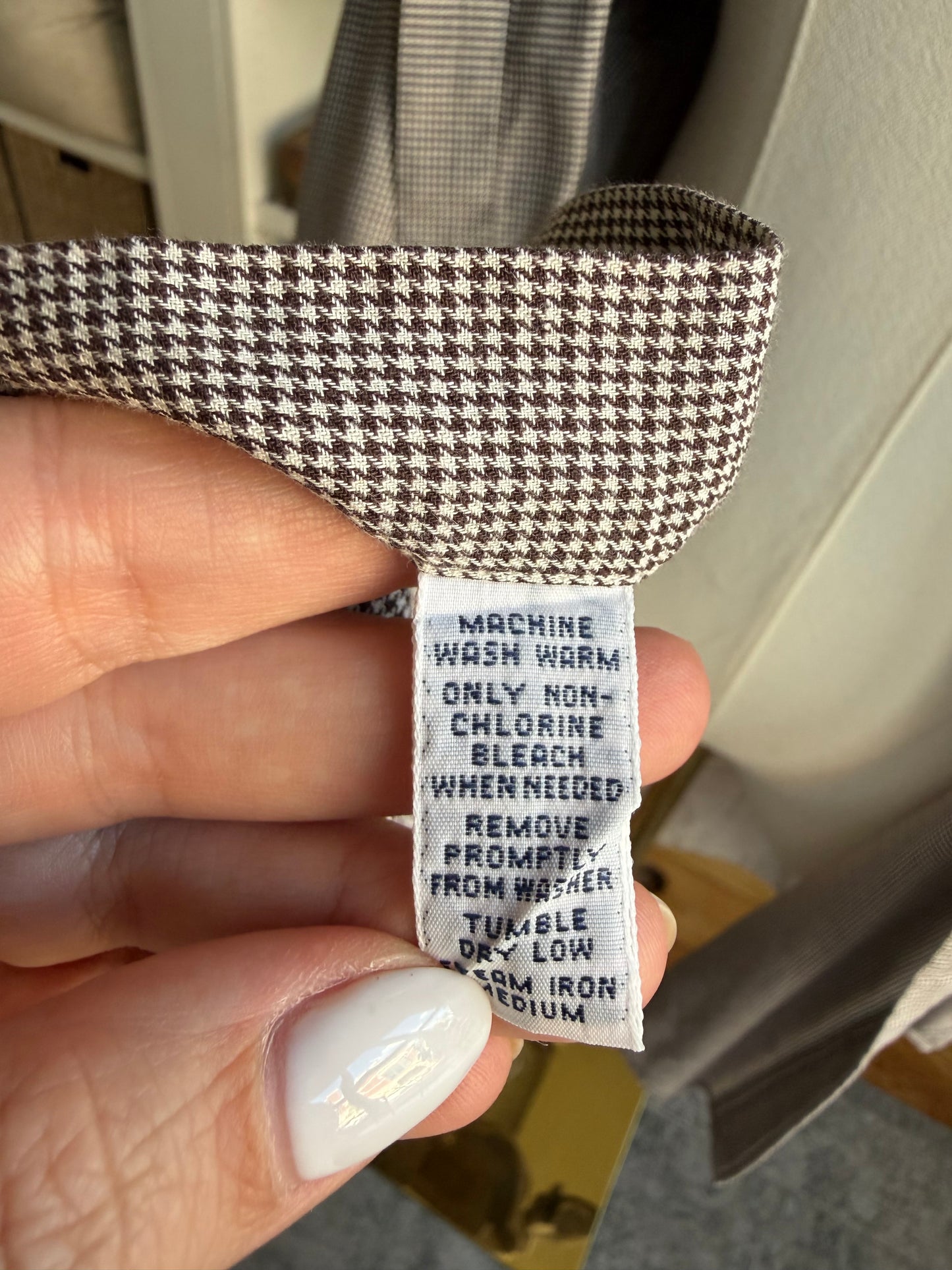 90s Ralph Lauren brown houndstooth Blake button down