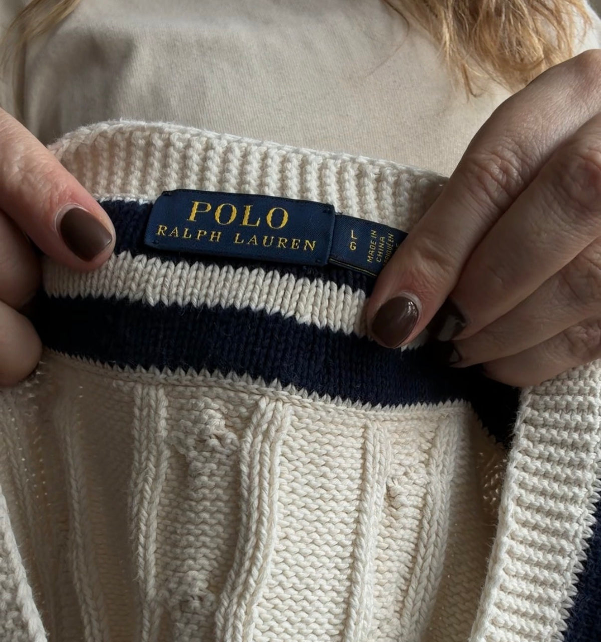 Polo Ralph Lauren cotton cricket sweater. Fits S-M