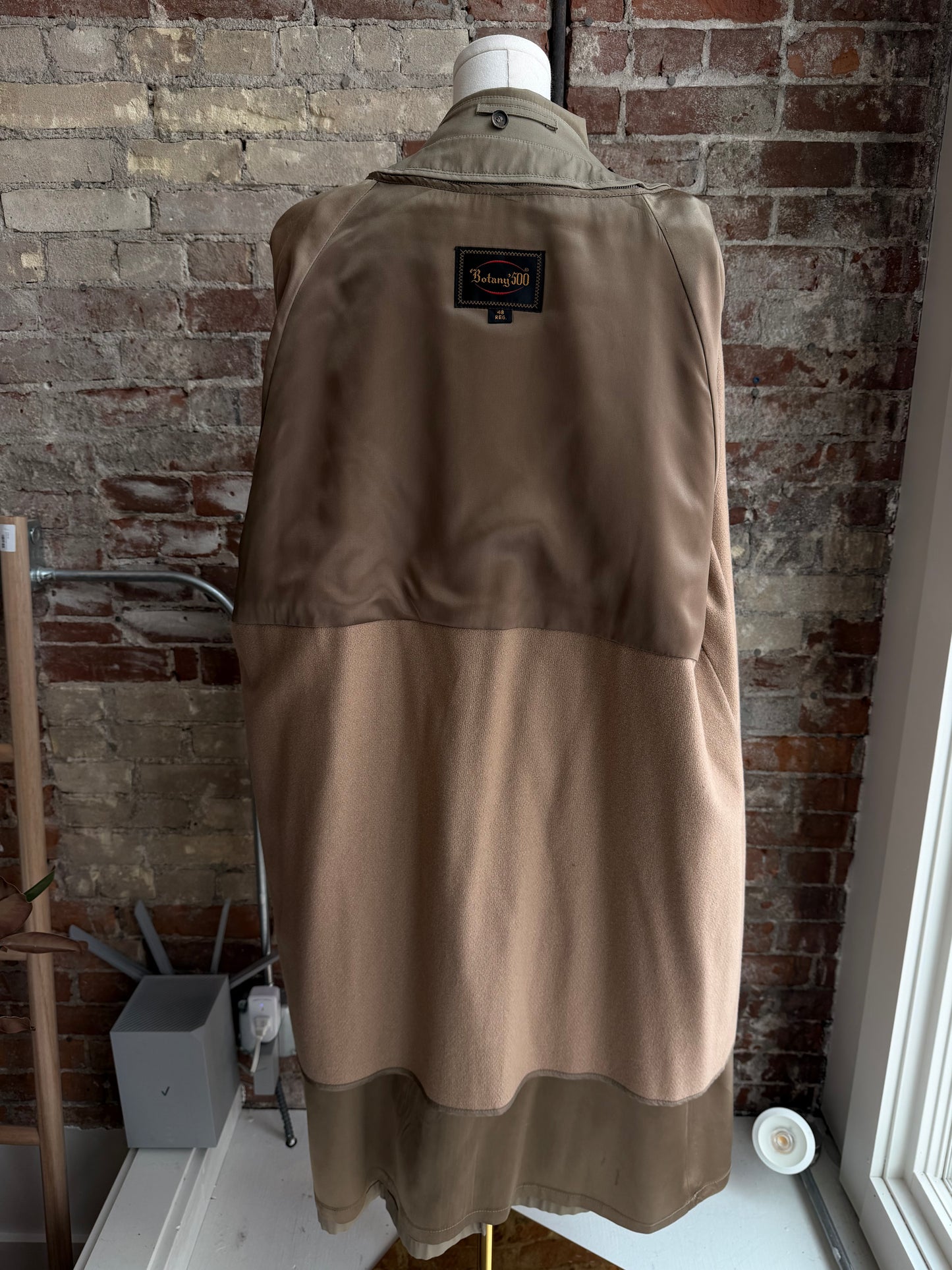 60s/70s Botany 500 trench with zip out lining. Made in USA