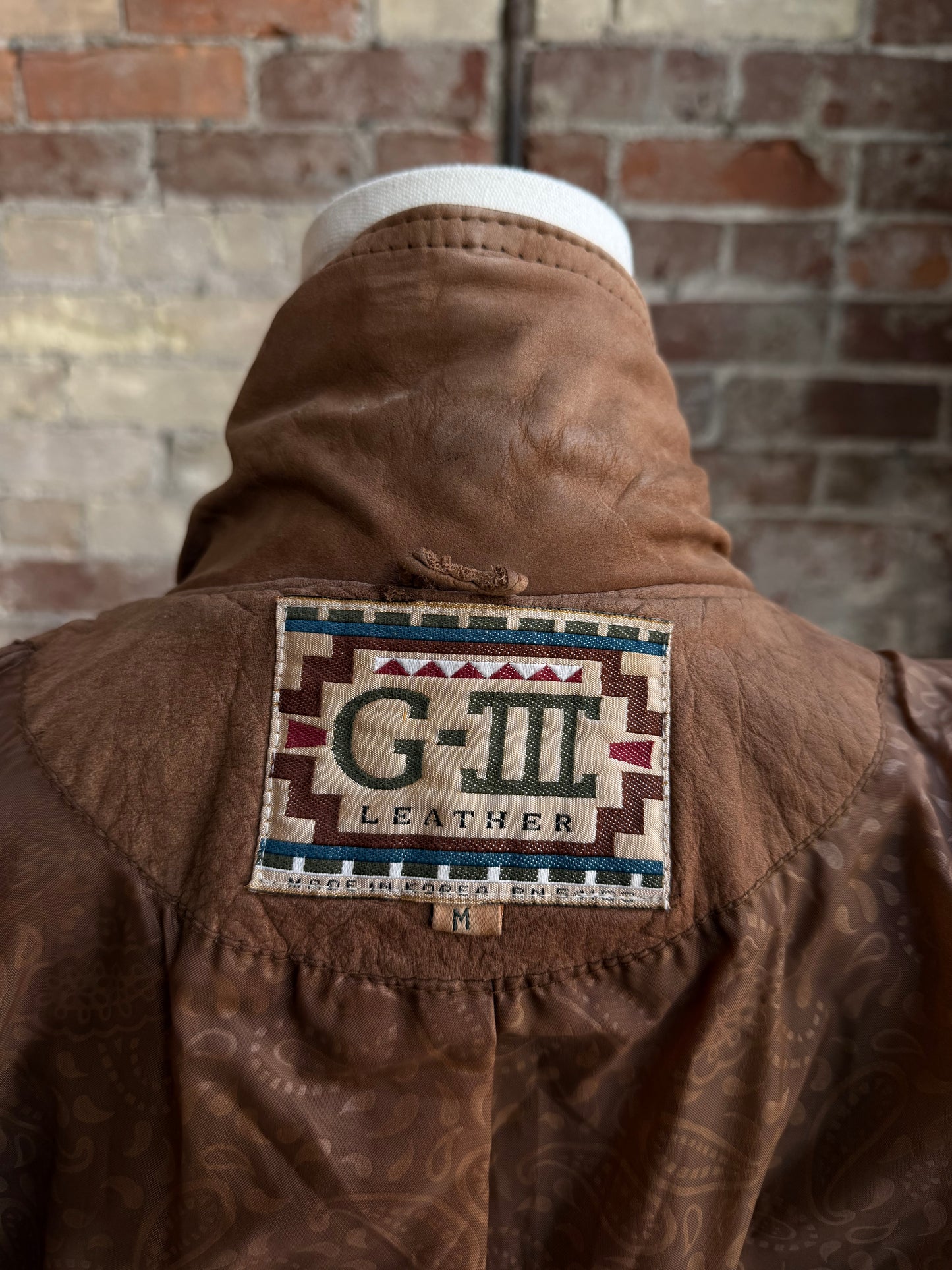 80s GIII leather trench. Made in Korea