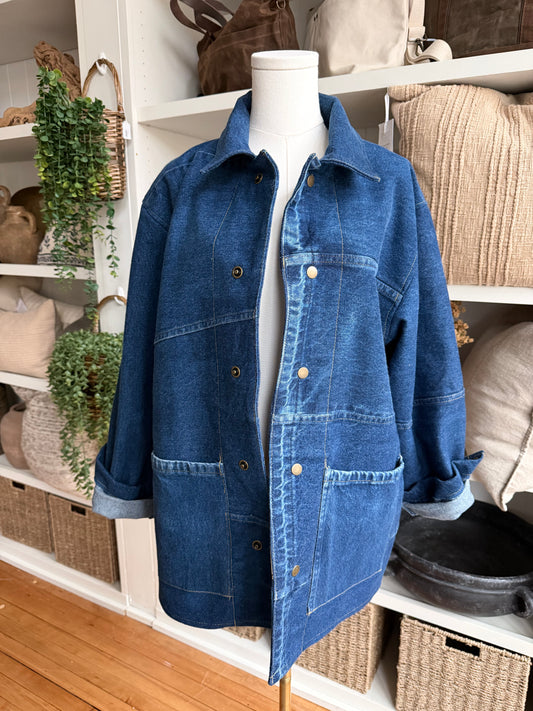 #8 Reworked Vintage Denim chore coat size large