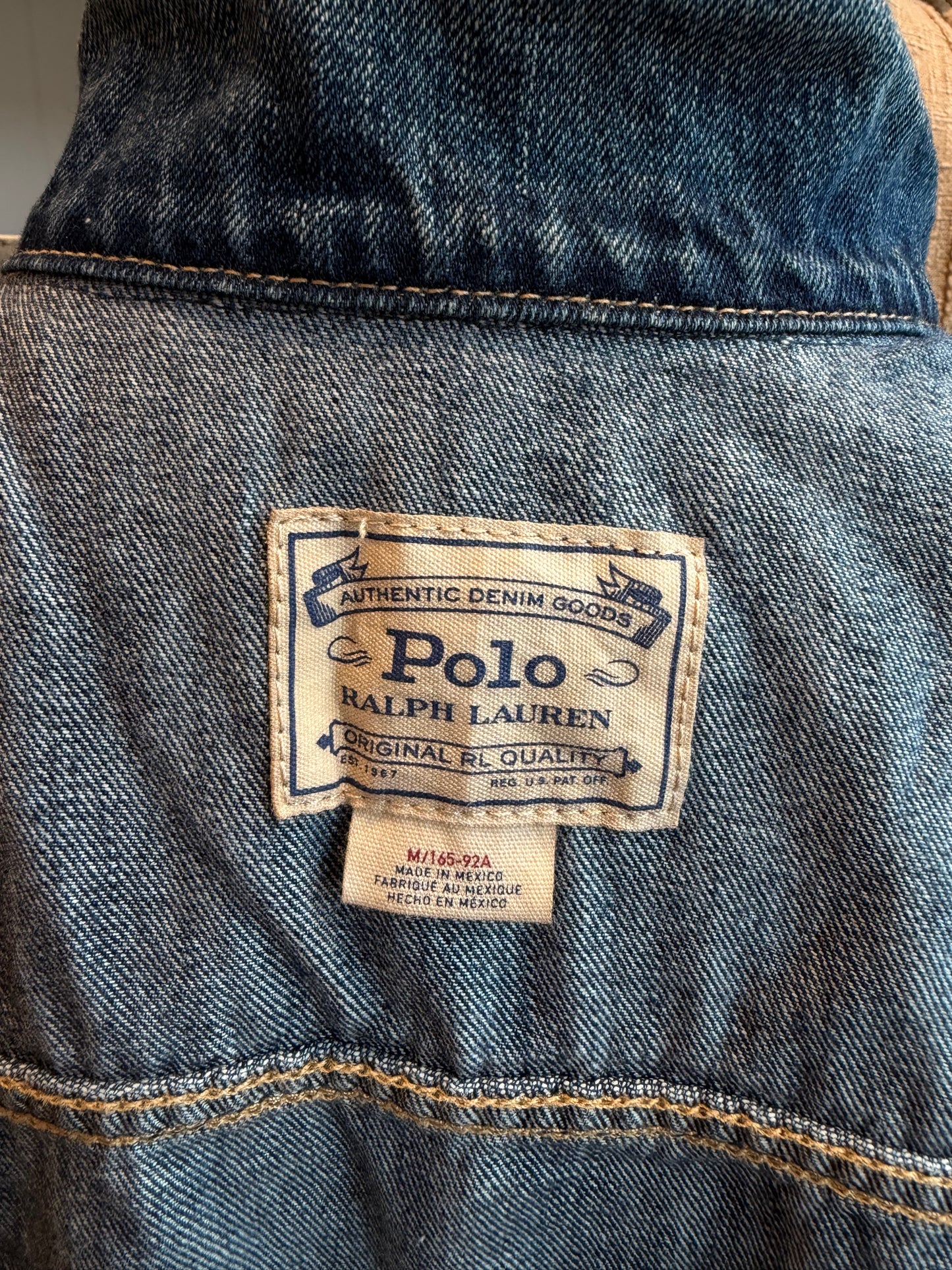 00s Polo Ralph Lauren denim jacket with bandana detail