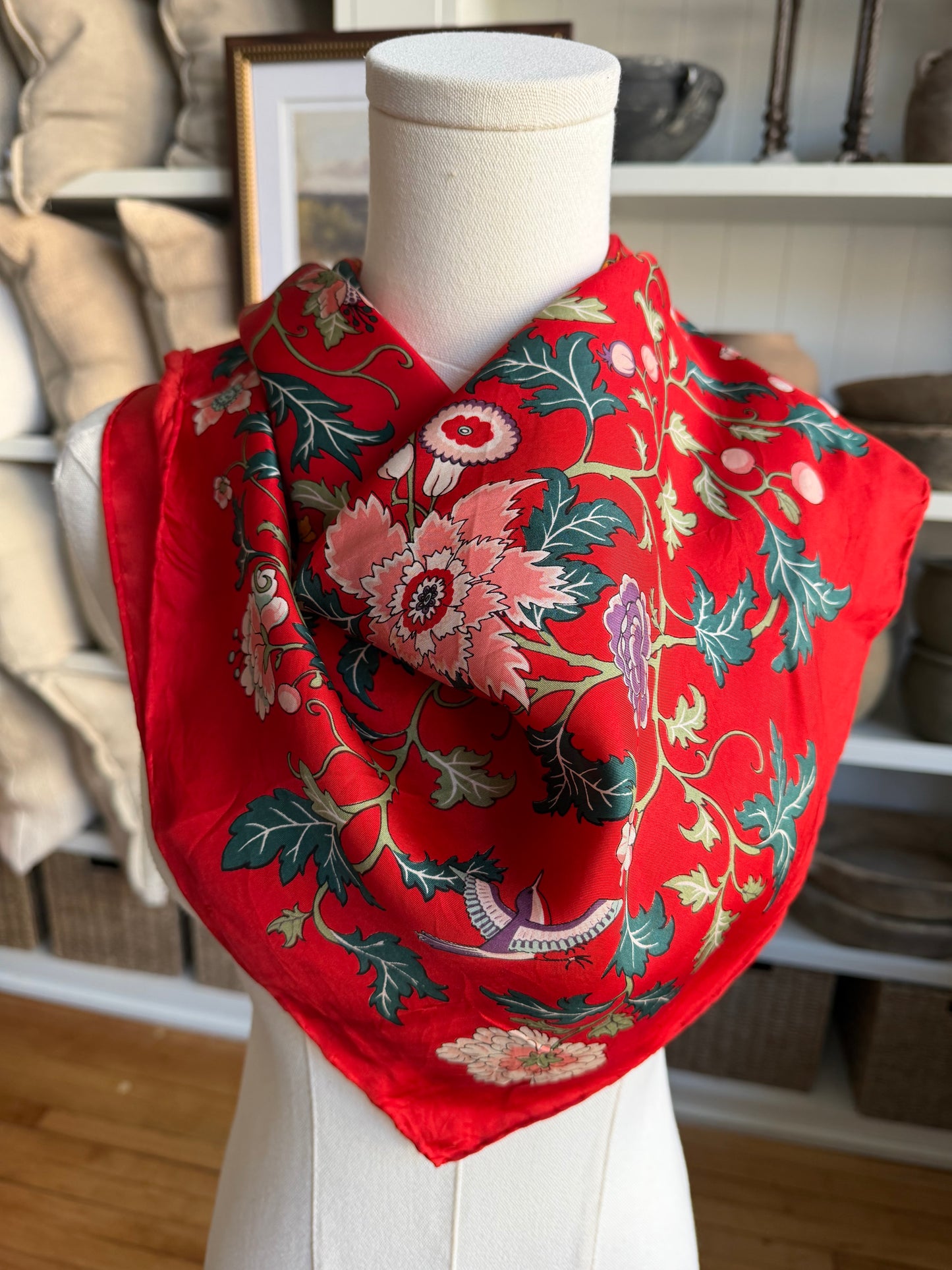 Paris vintage silk scarf #25