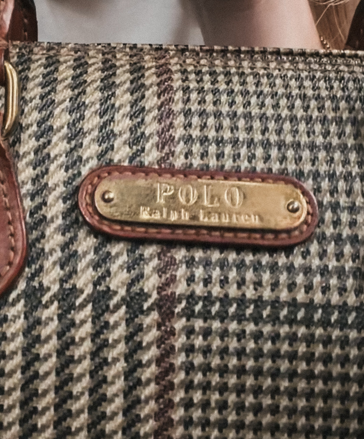 90s Polo Ralph Lauren small duffle style hand bag with leather straps