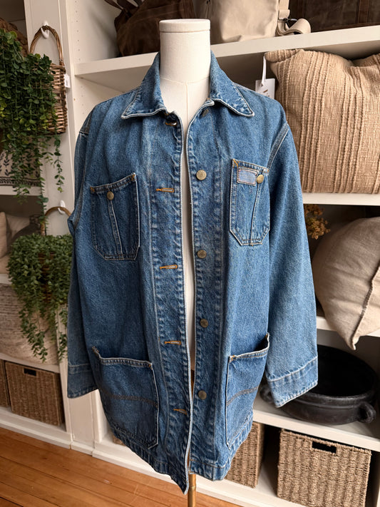 90s Lauren Jeans Co denim chore coat. Made in Mexico