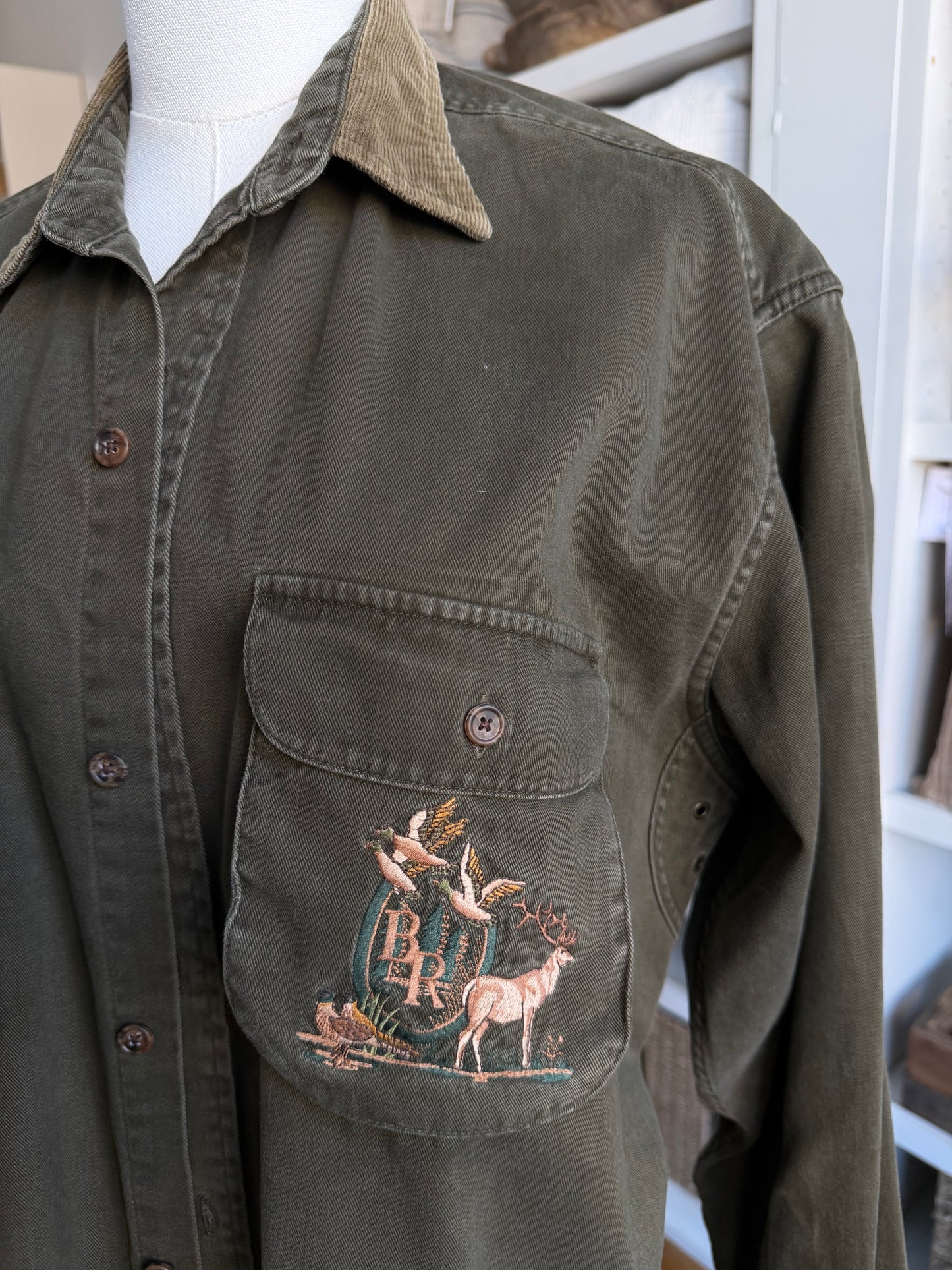80s Banana Republic green button down