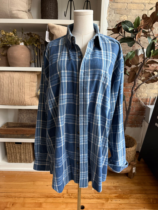90s Croft and Barrow denim plaid button down