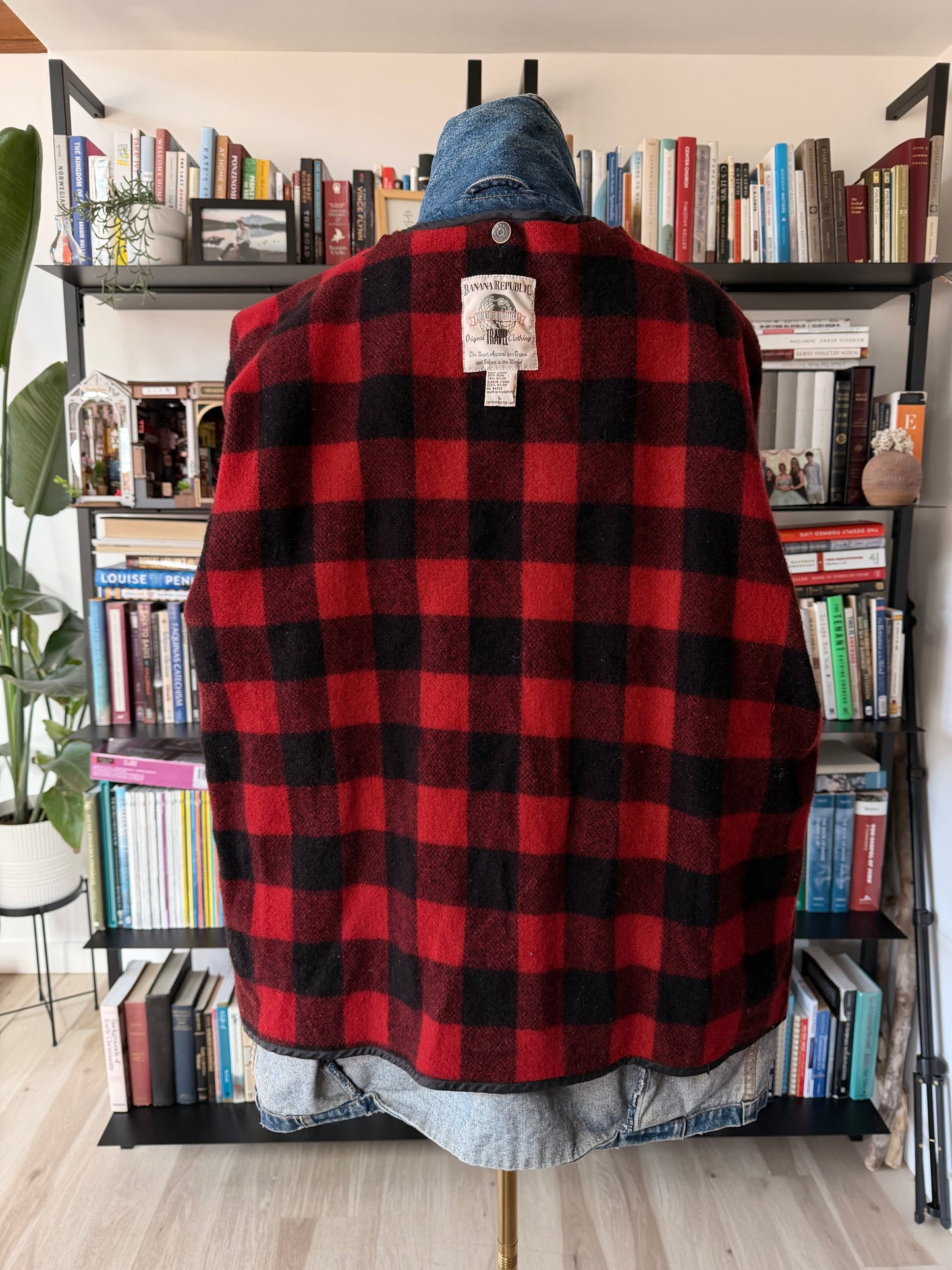 90s Banana Republic denim barn coat with removable wool lining