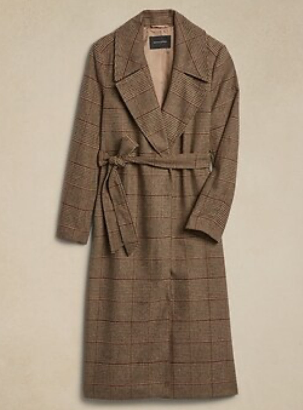 Banana Republic factory plaid trench coat. Size medium