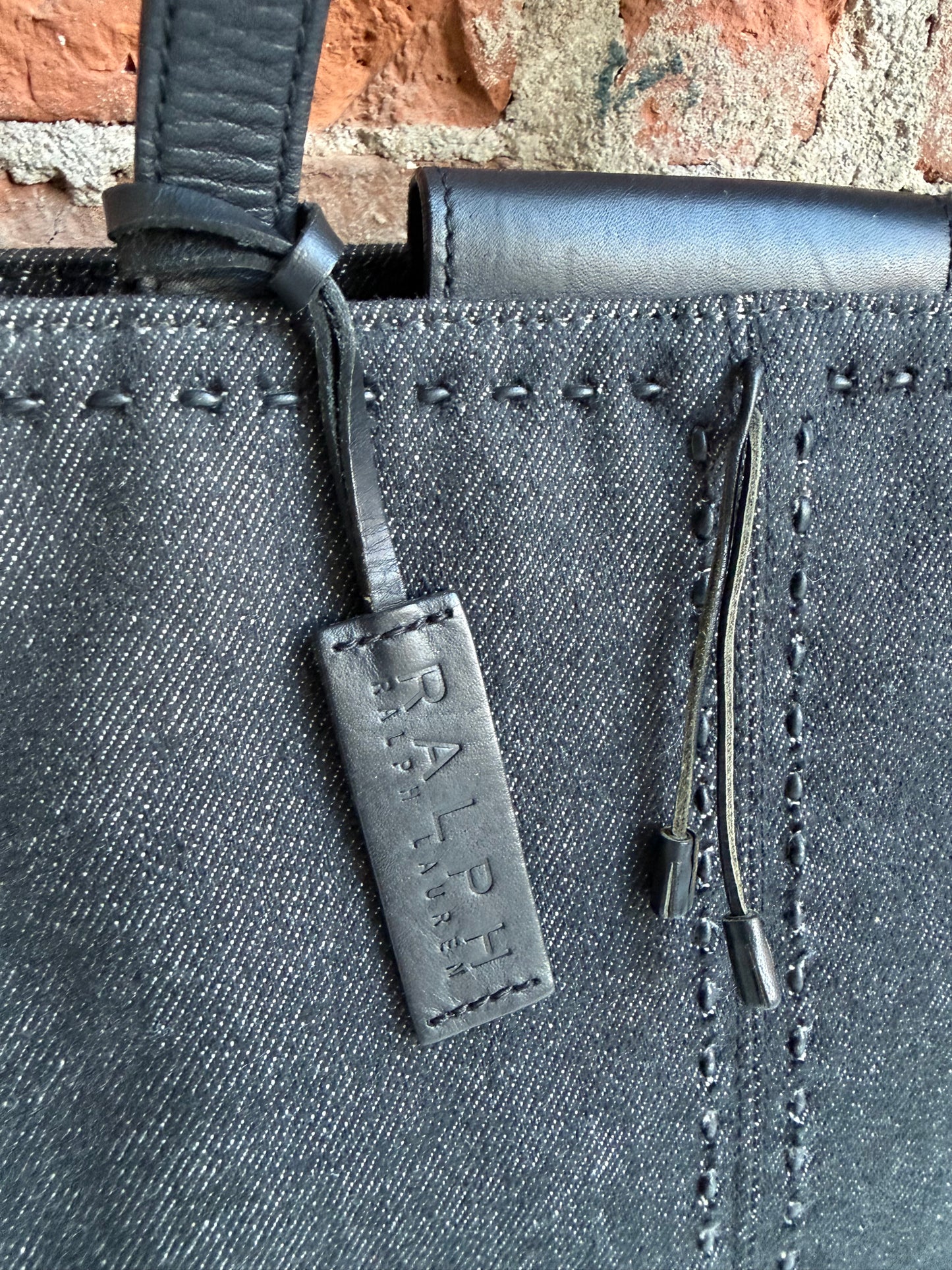 00s Ralph by Ralph Lauren black denim structured tote