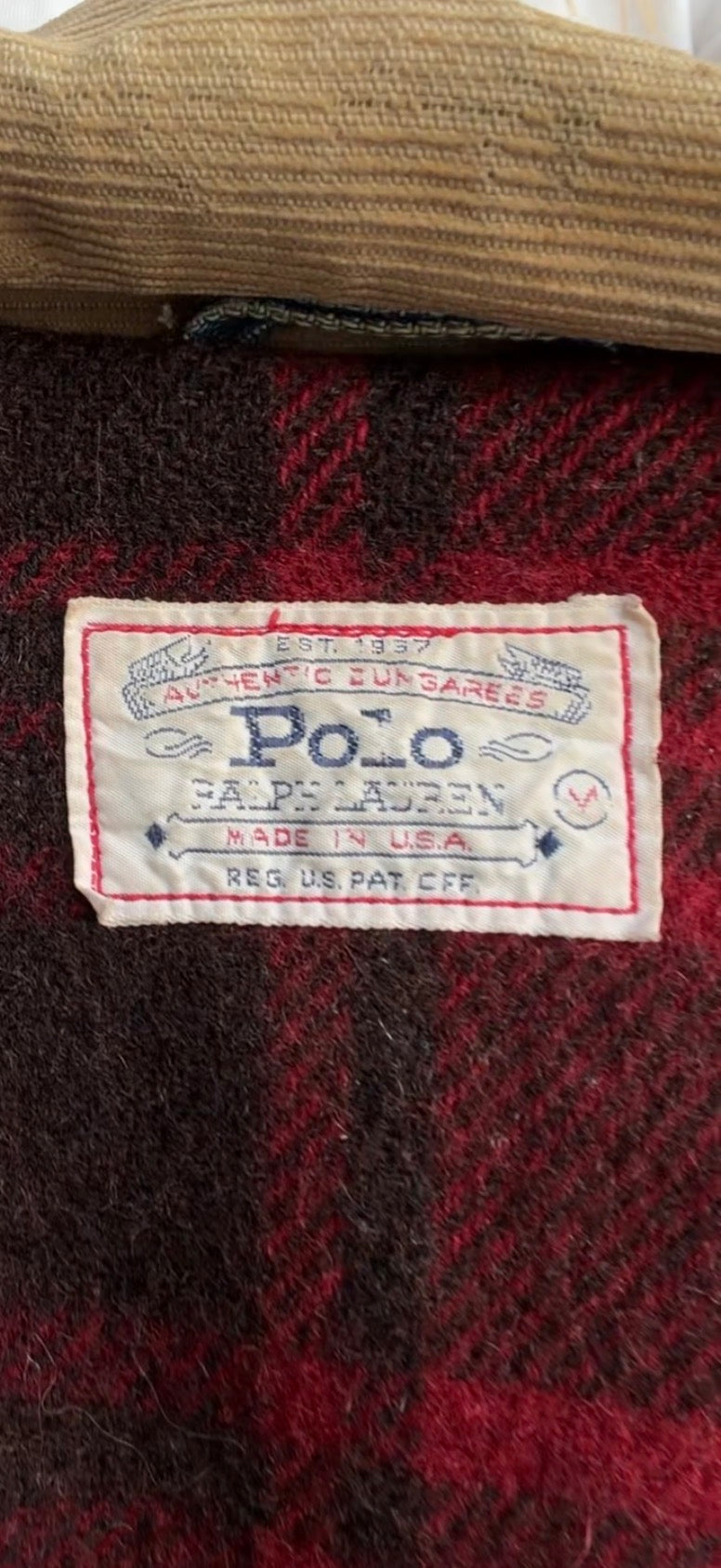 80s Polo Ralph Lauren denim wool lined denim jacket. Made in the USA