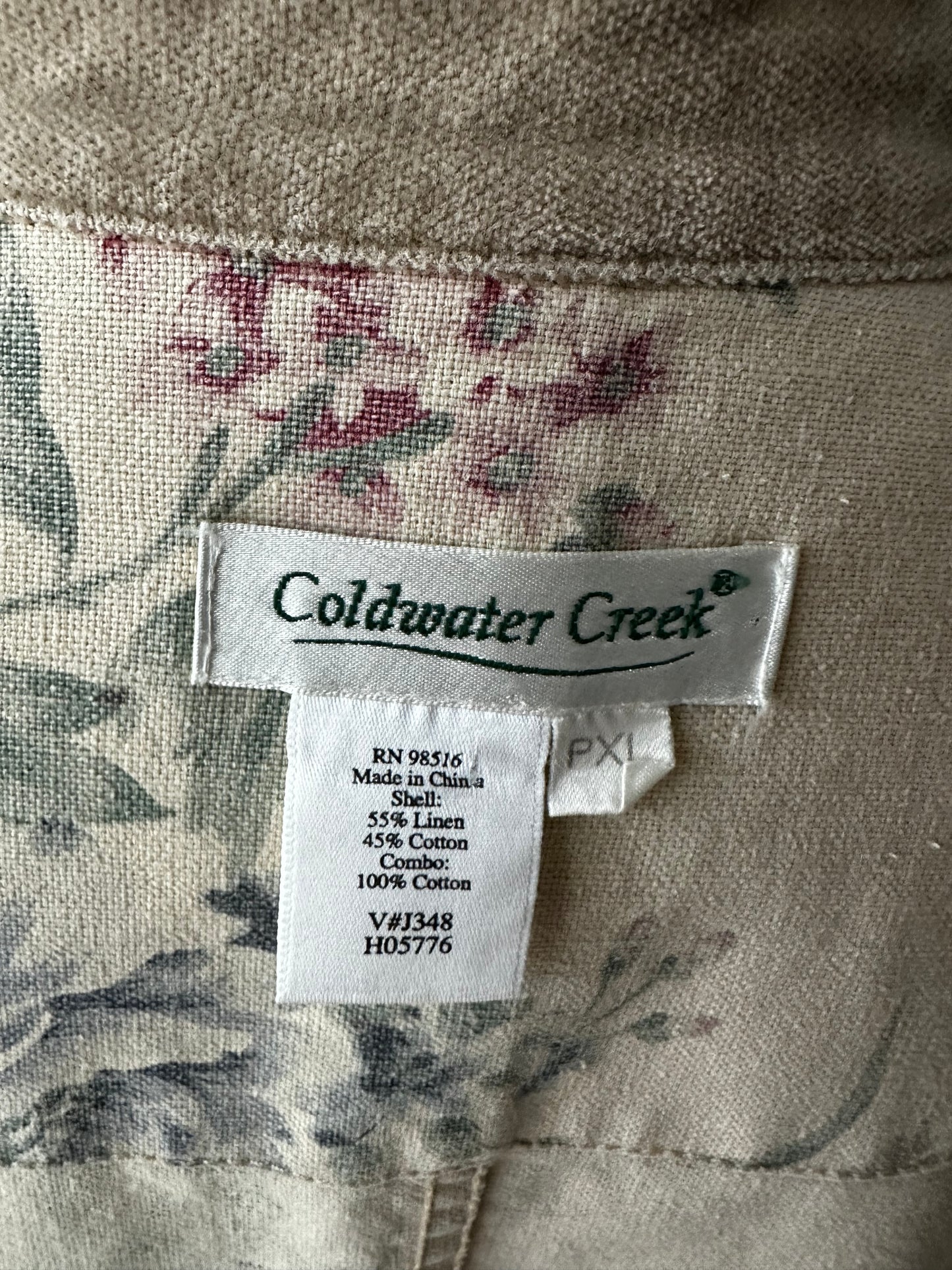 00s Coldwater Creek light floral barn coat